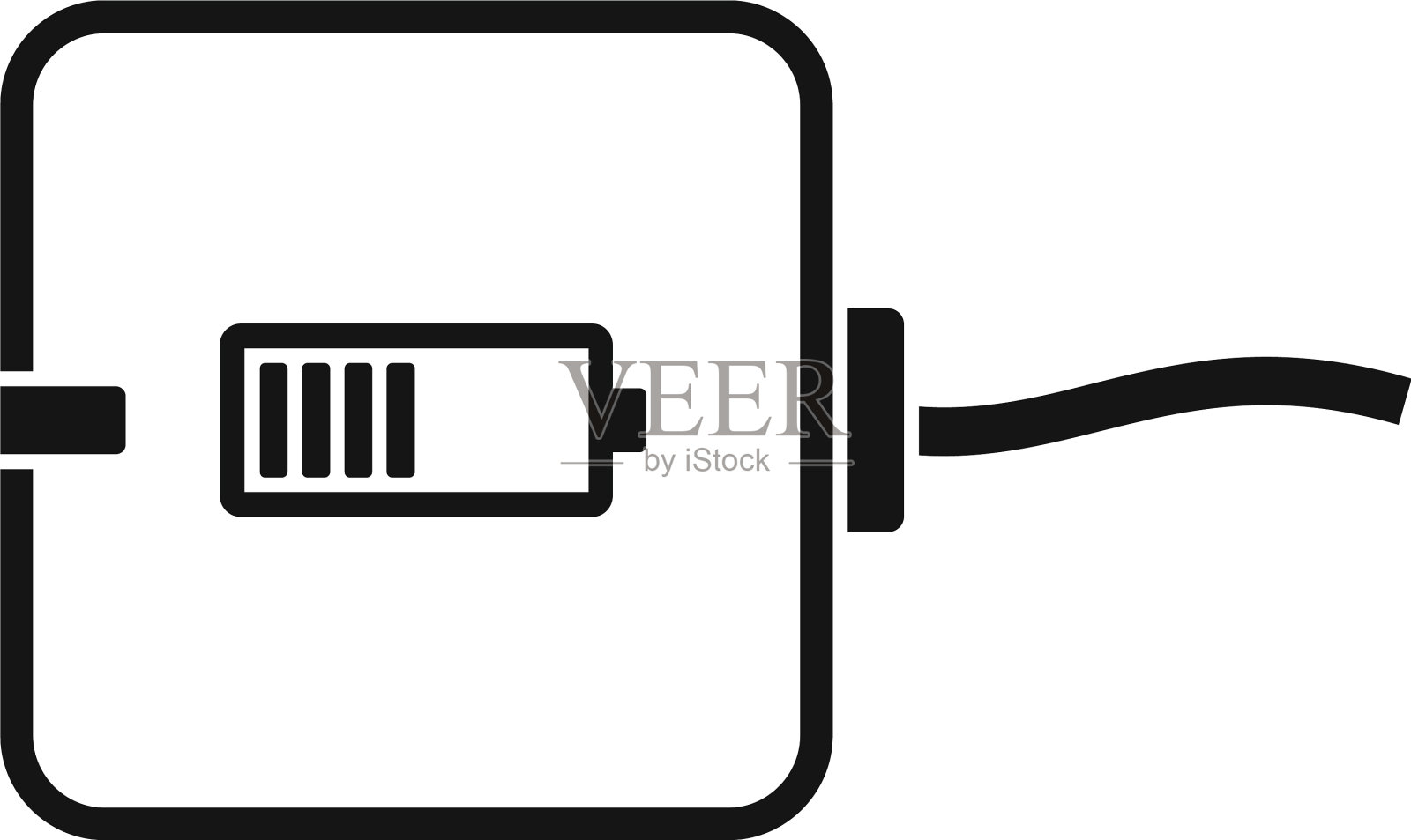 数字无线充电器图标简约风格图标素材