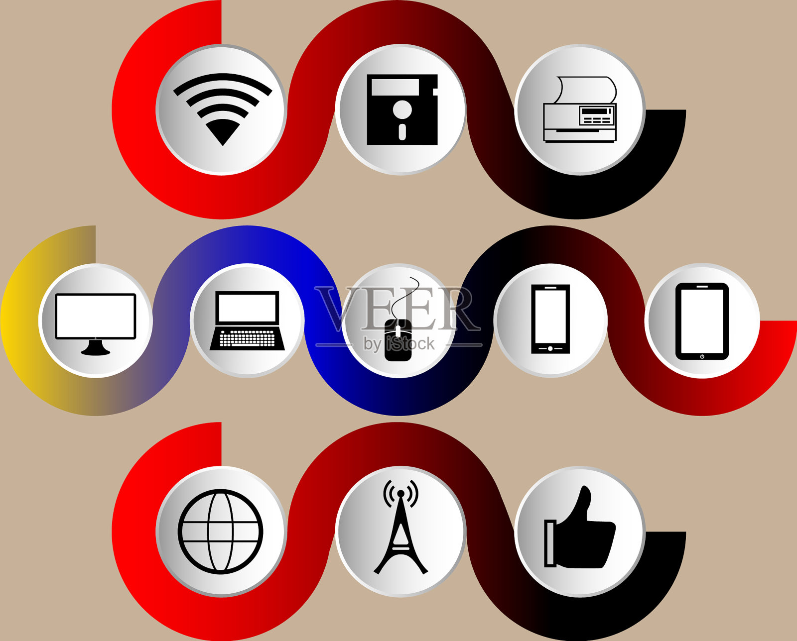 一组技术图标图标素材