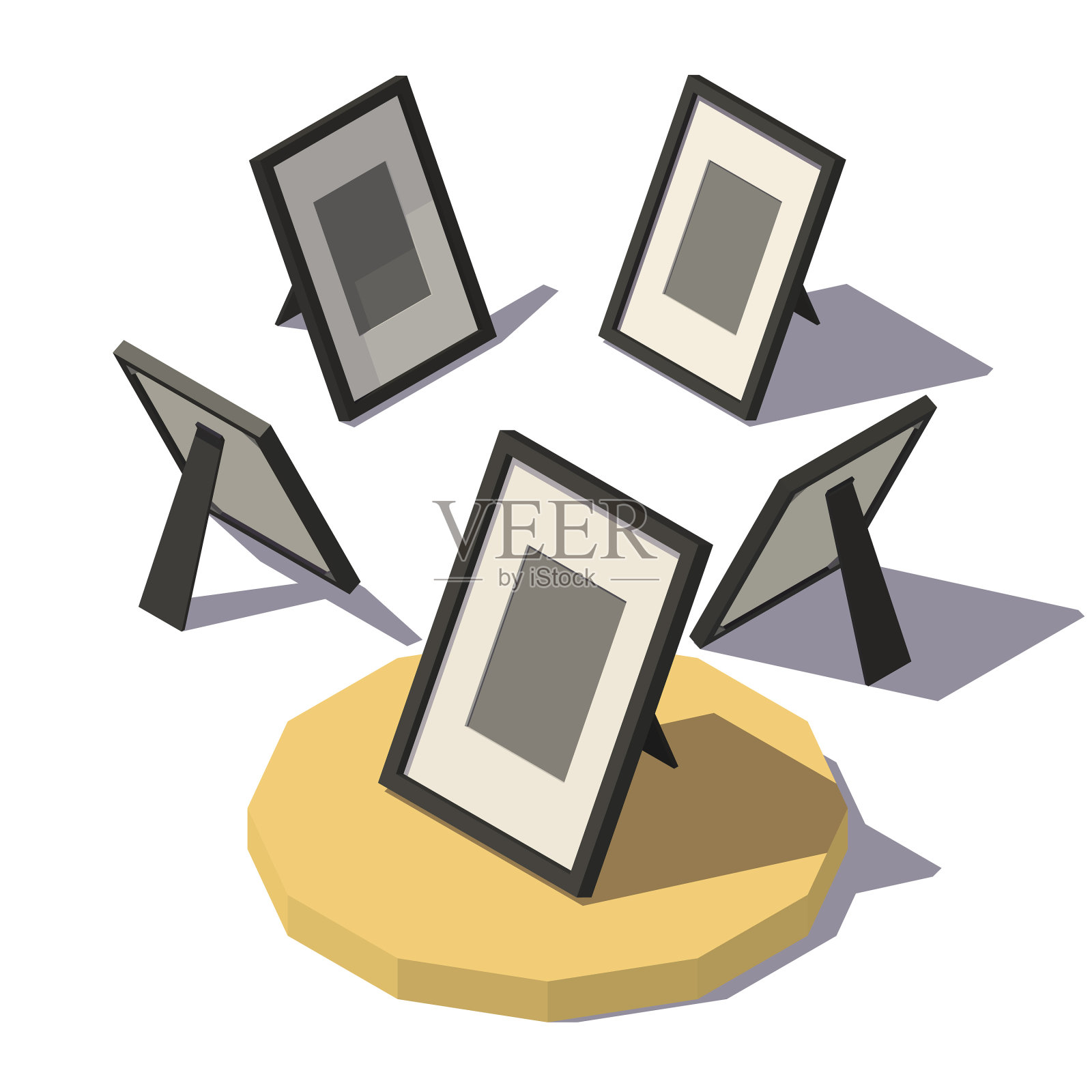 等距桌面相框设计元素图片