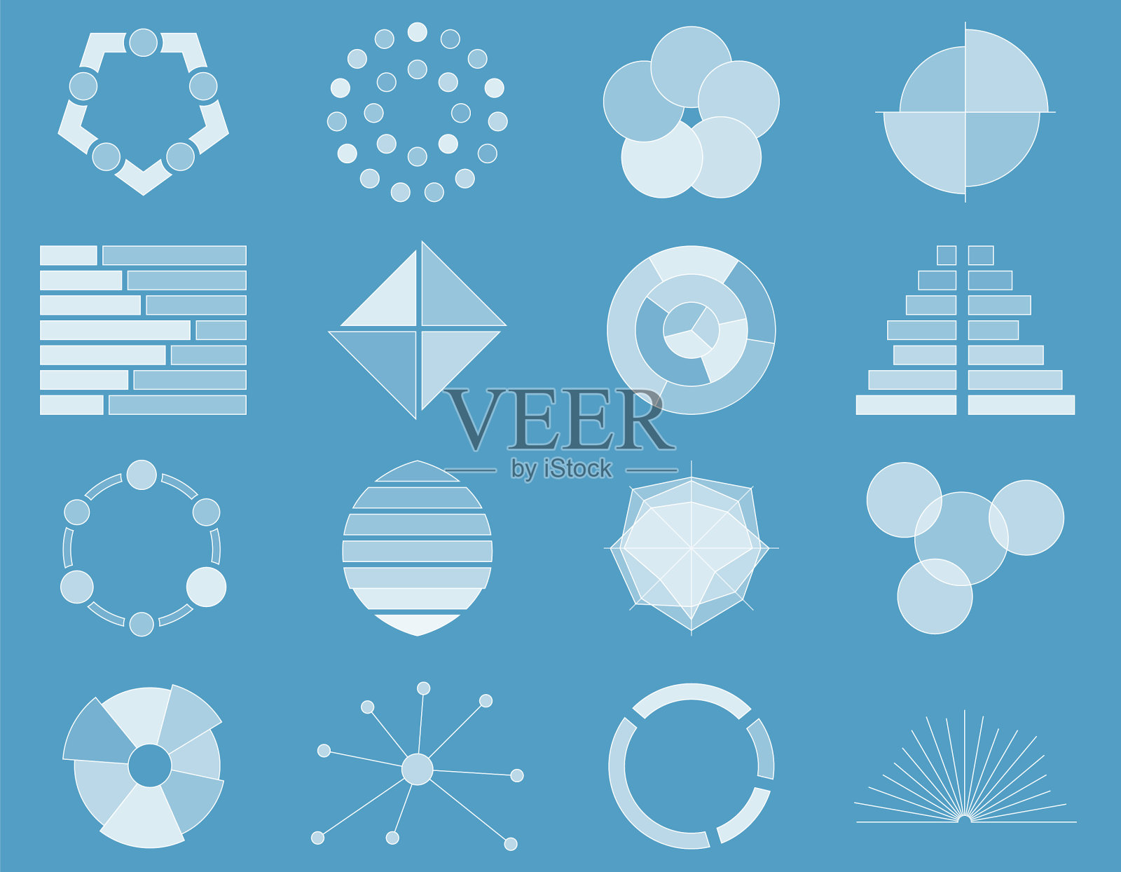 业务图表收集一组图形数据设计模板素材