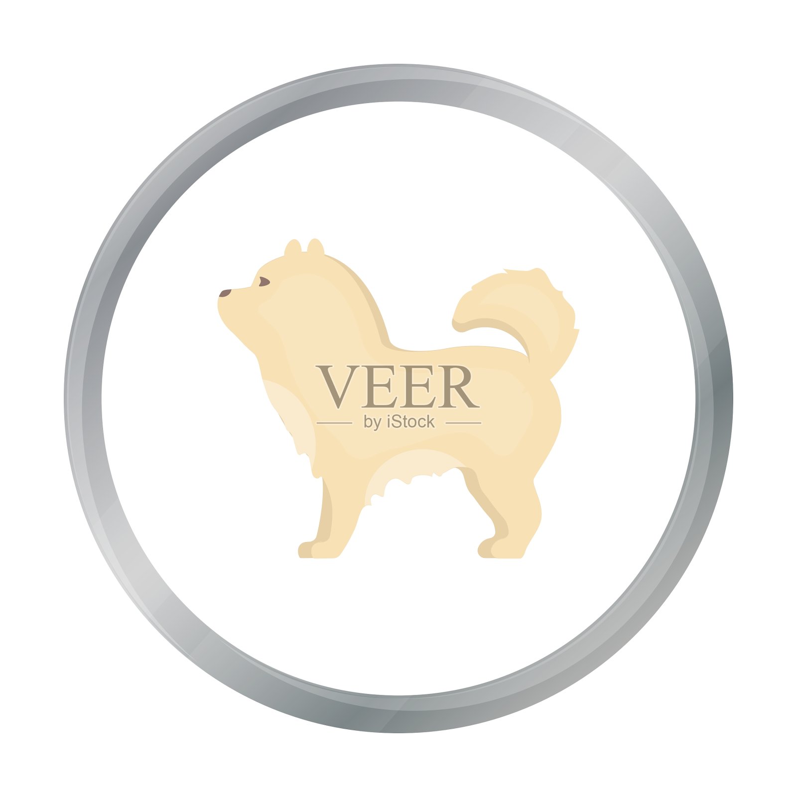 Chow-chow图标在卡通风格的web设计元素图片