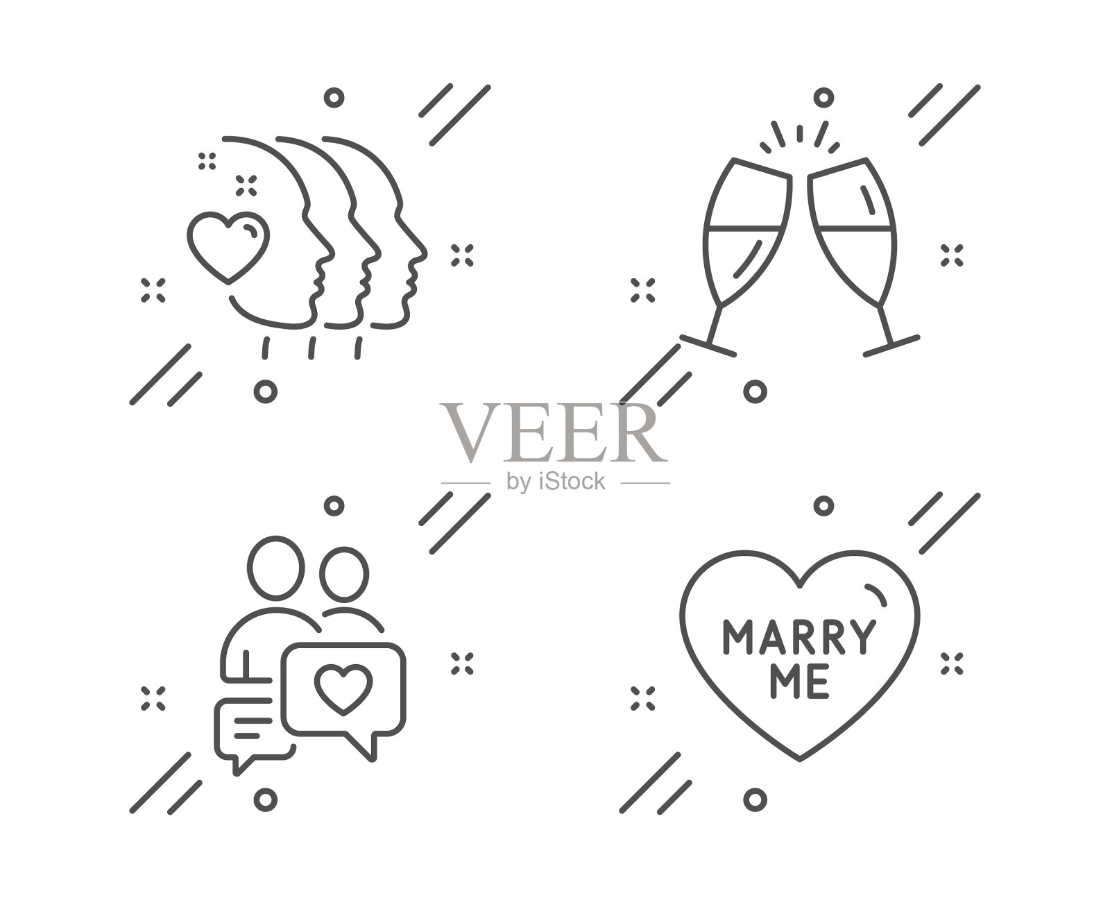 香槟酒杯朋友夫妇和约会聊天插画图片素材