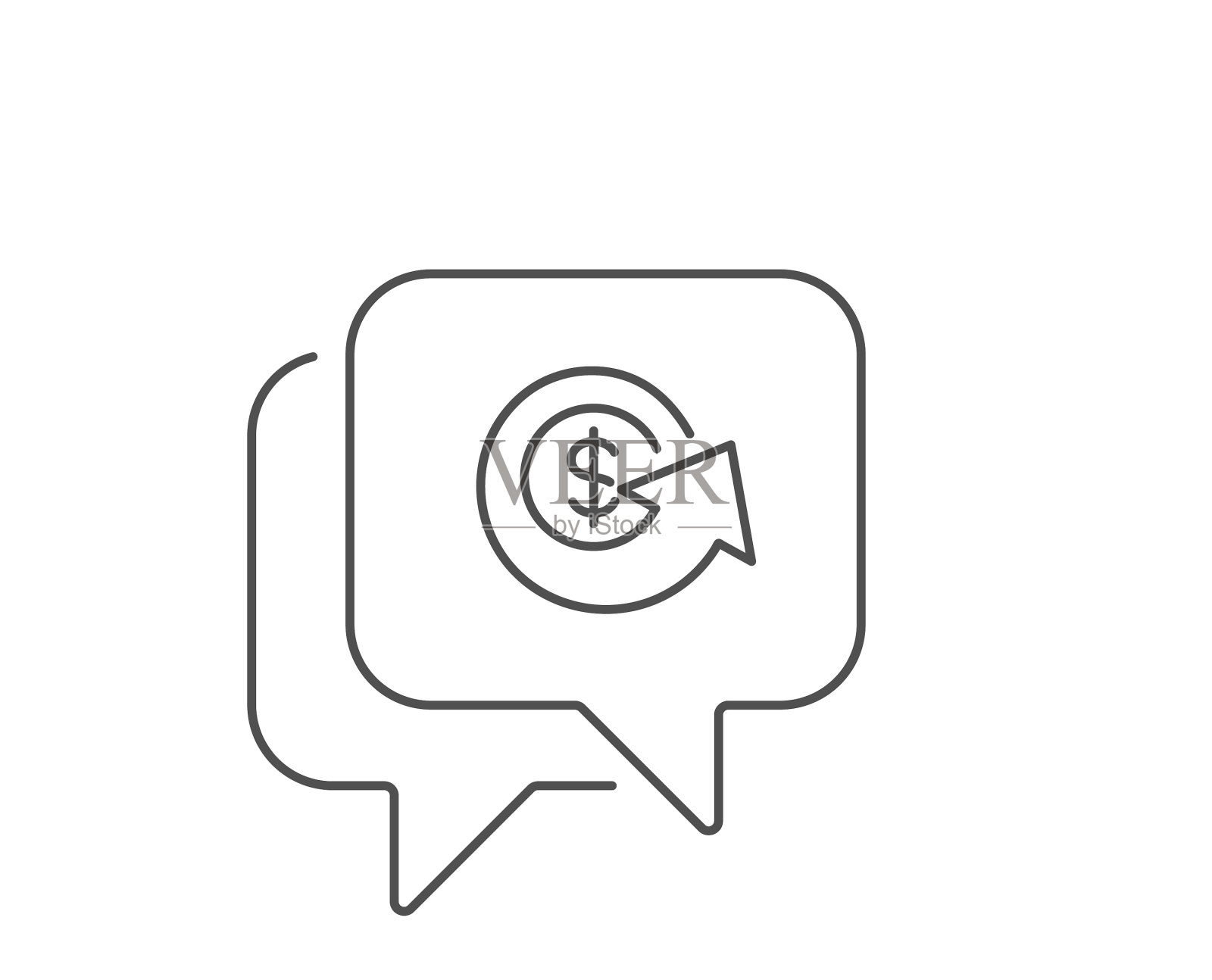 美元兑换线图标退款或图标素材