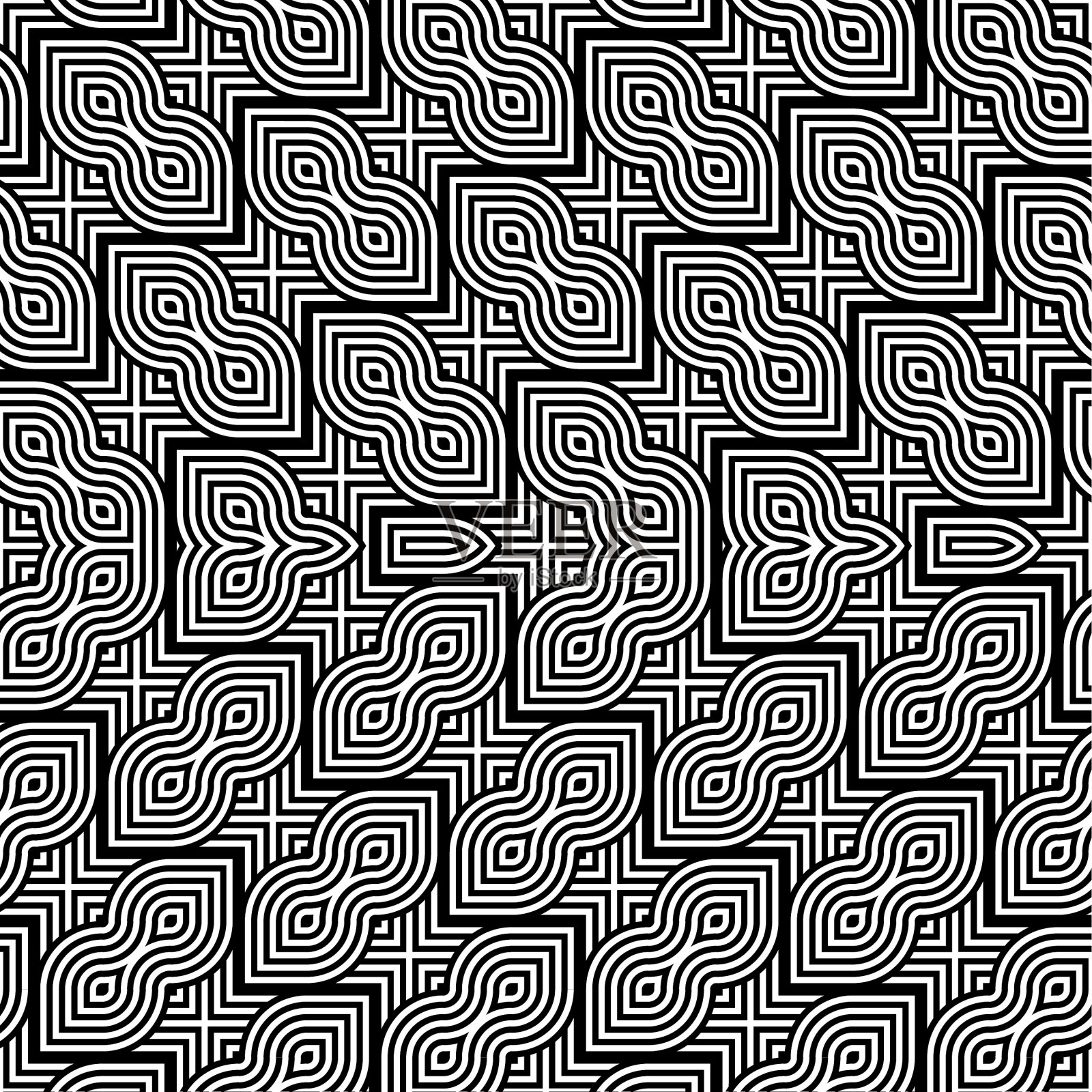 设计无缝单色几何图案插画图片素材