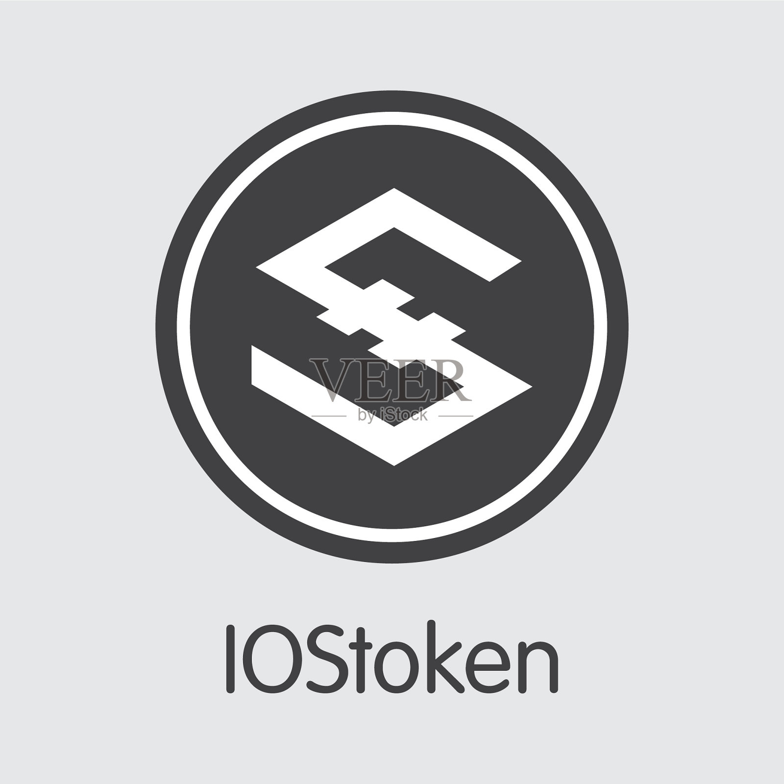 Iostoken虚拟货币-货币符号插画图片素材