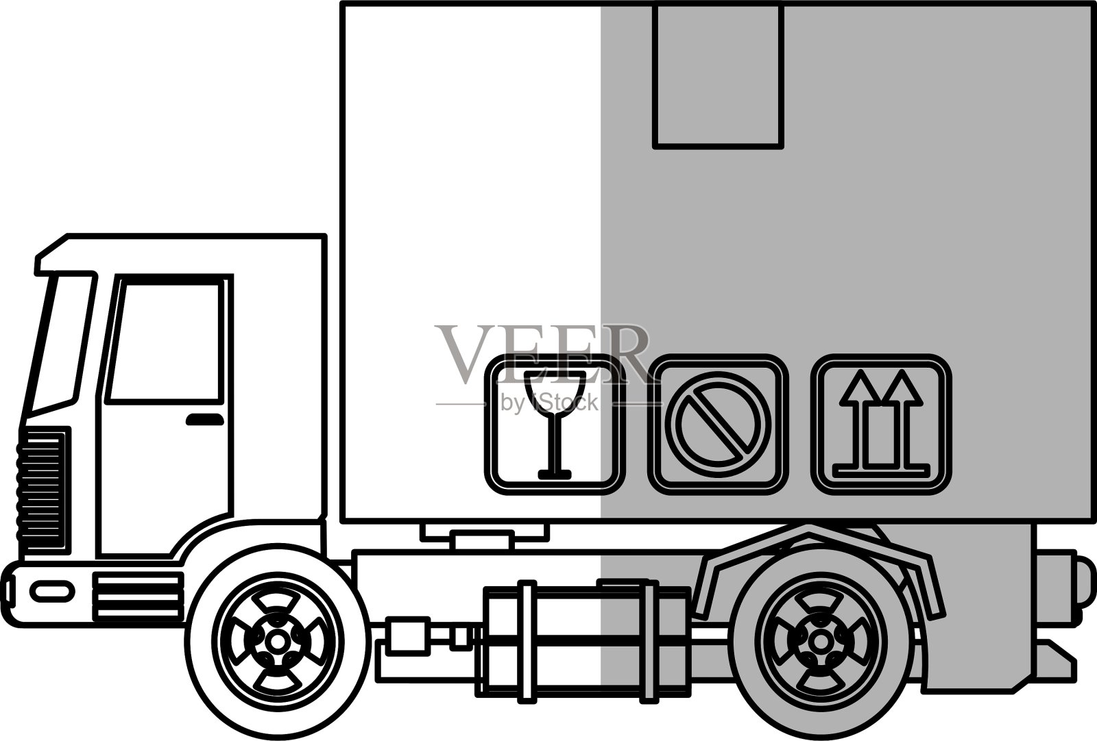 载重汽车图标插画图片素材