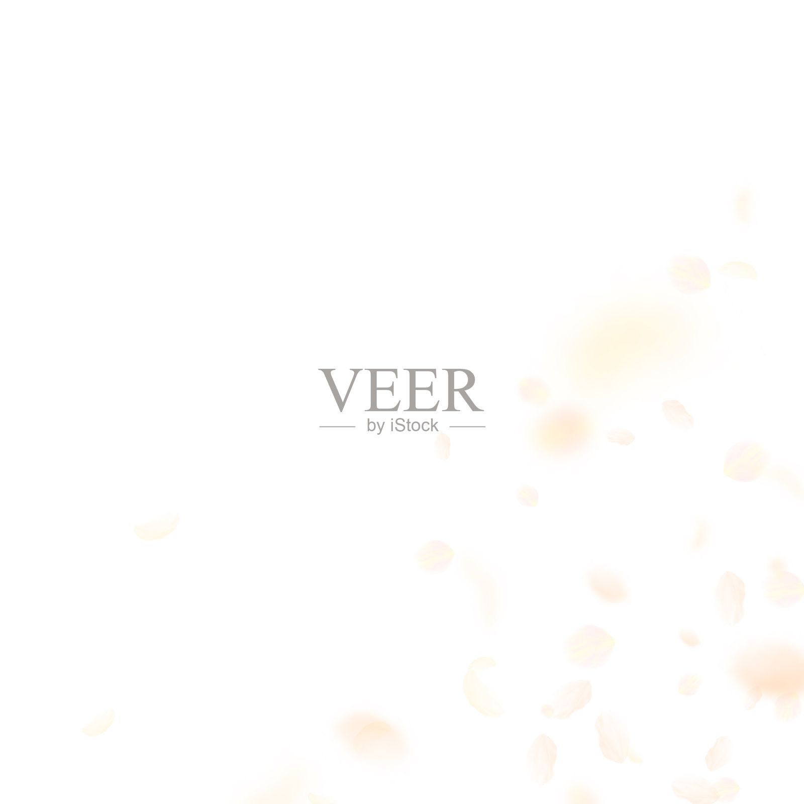 橘黄色的花瓣好奇地飘落下来插画图片素材