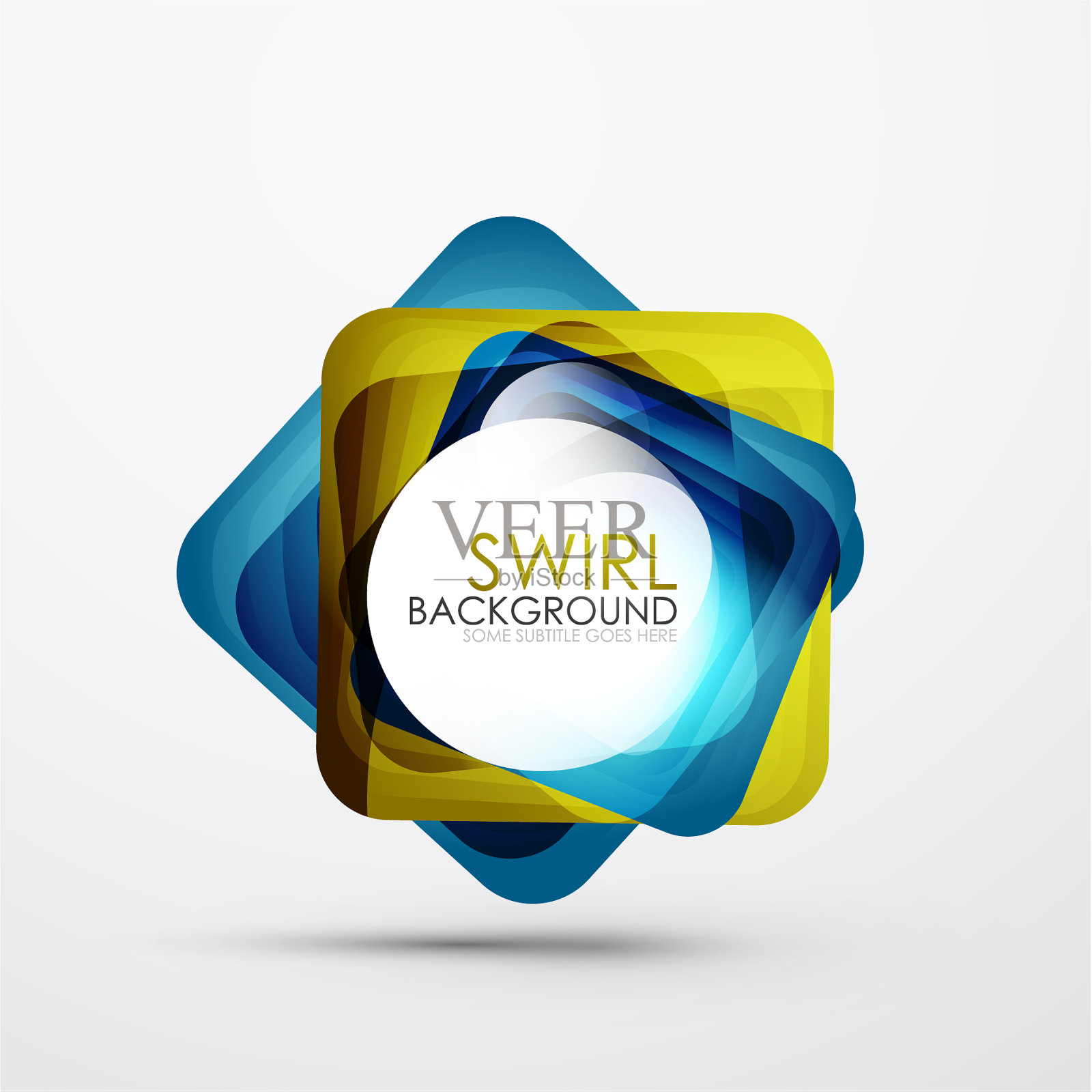 方形漩涡抽象横幅插画图片素材