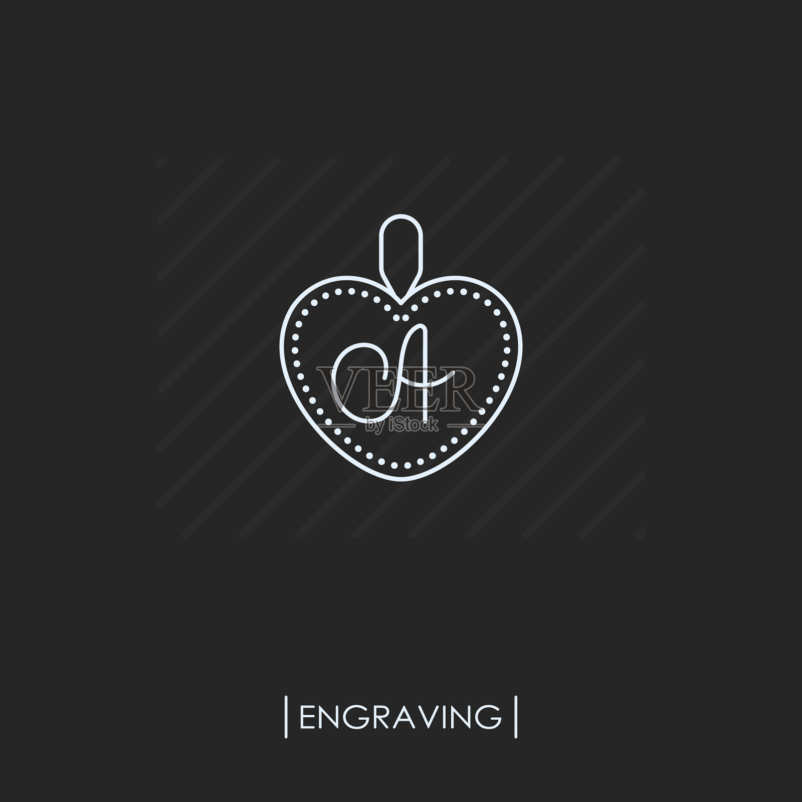 订婚戒指轮廓图标孤立插画图片素材