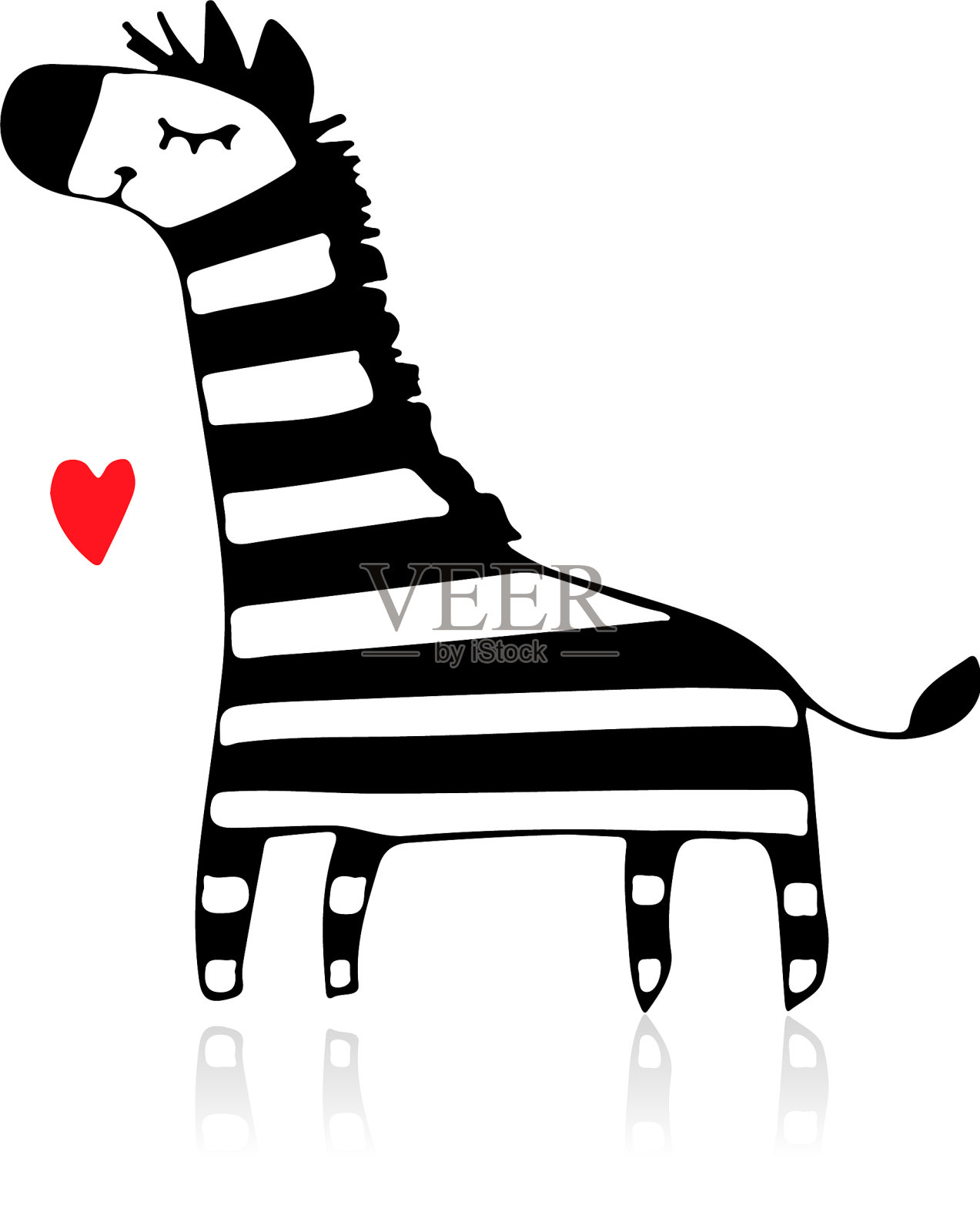 斑马素描为您的设计插画图片素材