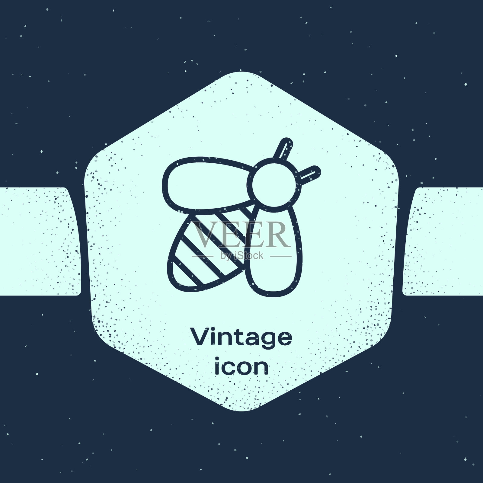 垃圾线蜜蜂图标孤立在蓝色背景图标素材