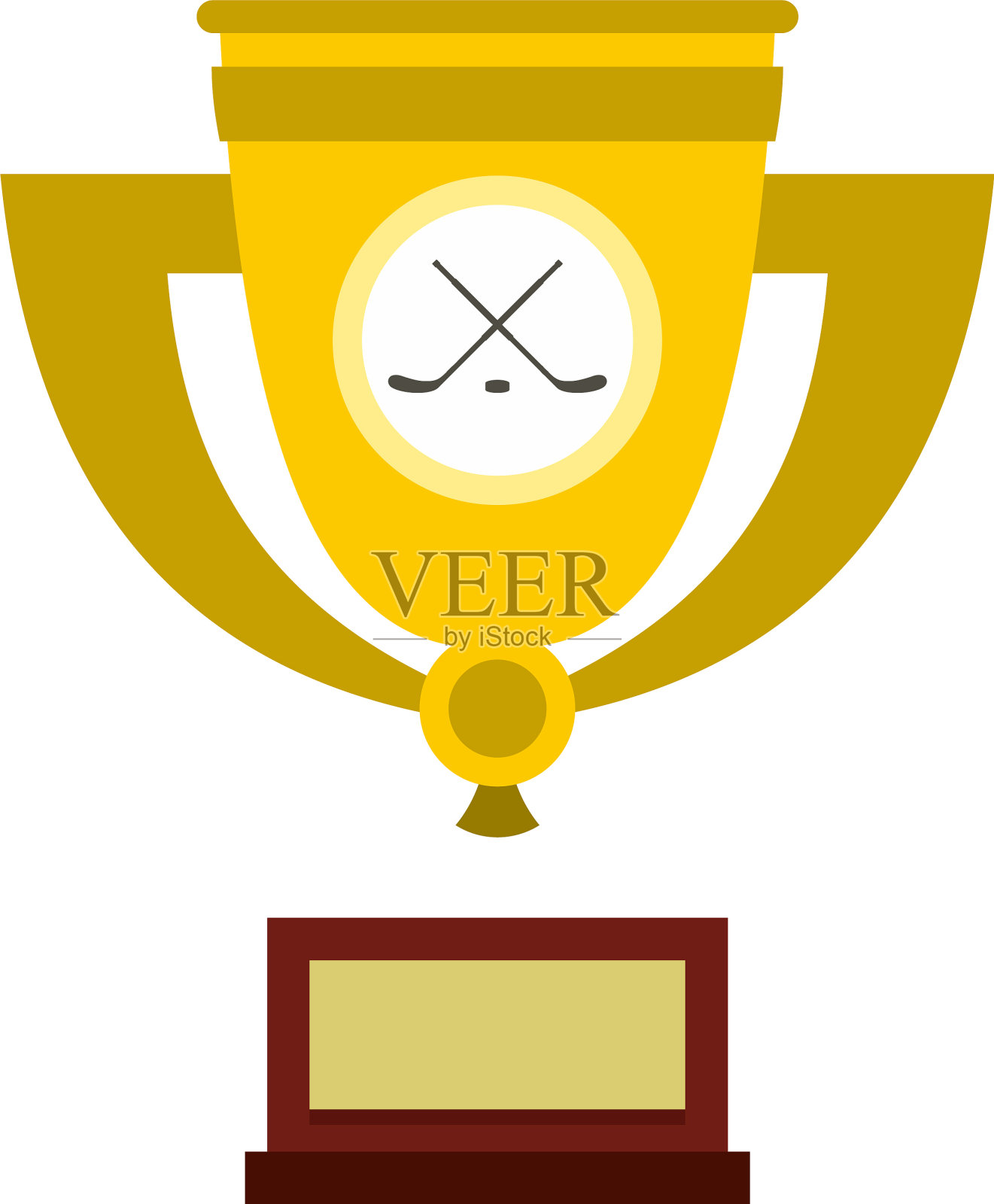 冰球杯图标平坦风格插画图片素材