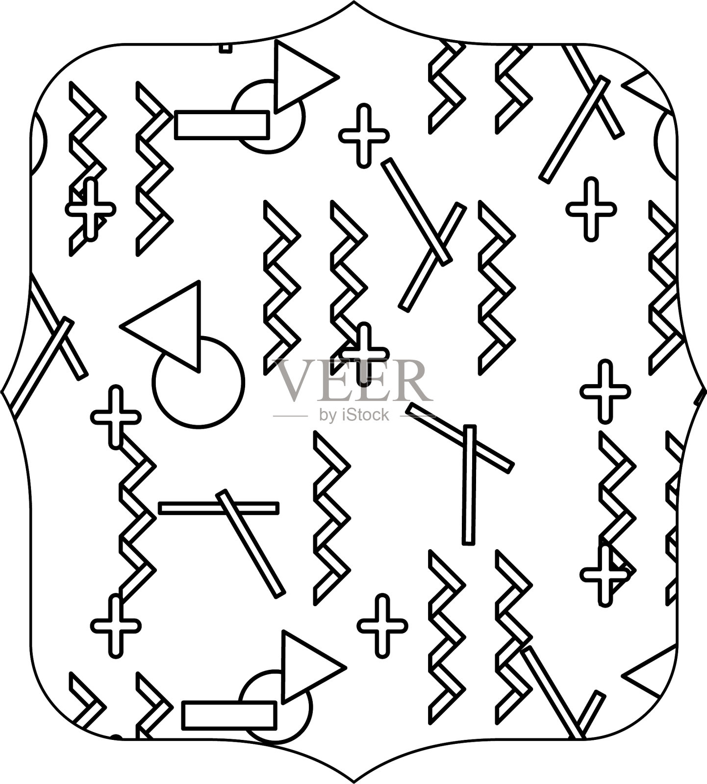 采用几何抽象设计的正方形线条设计元素图片