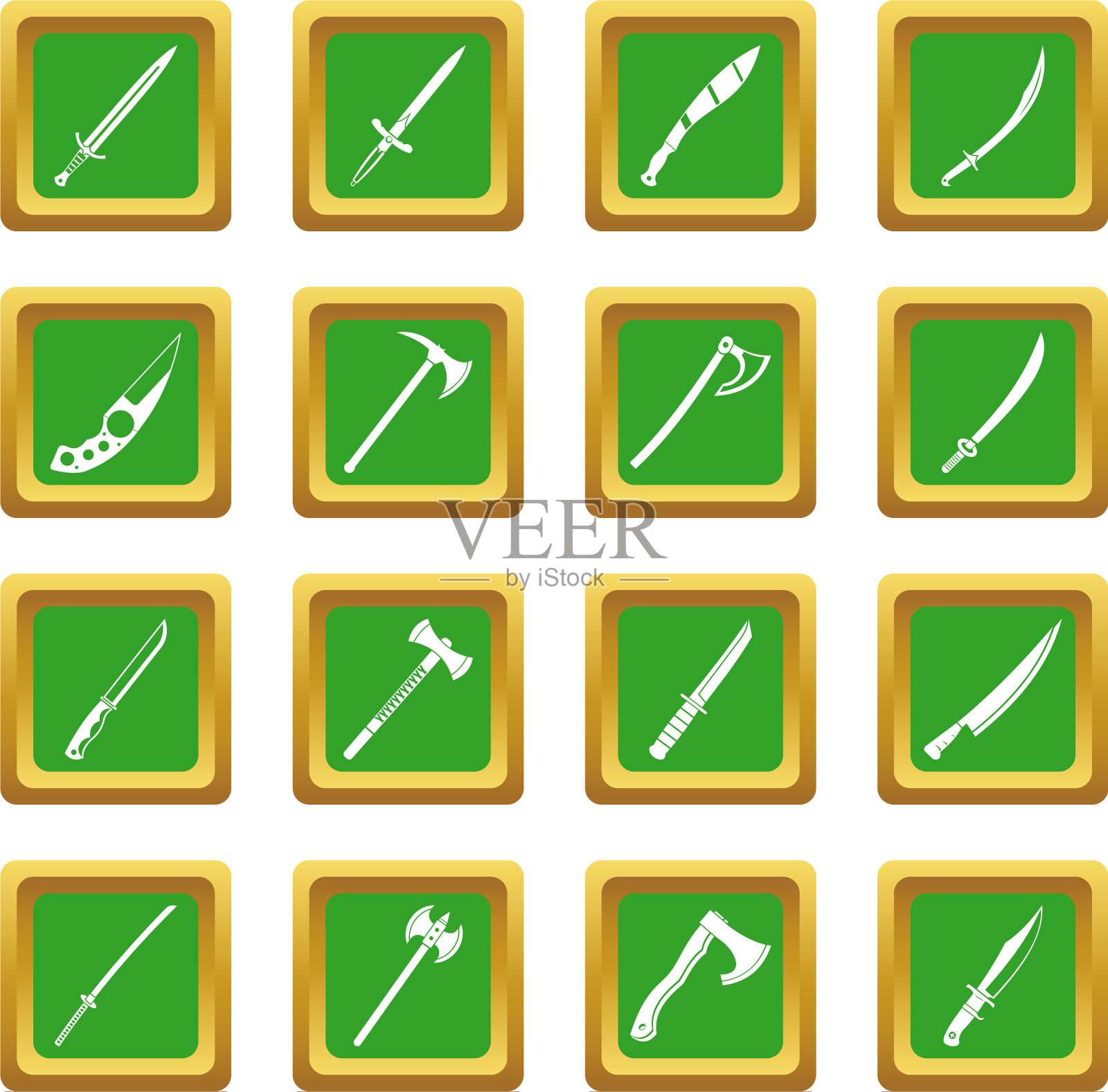 钢臂符号图标设置为绿色图标素材