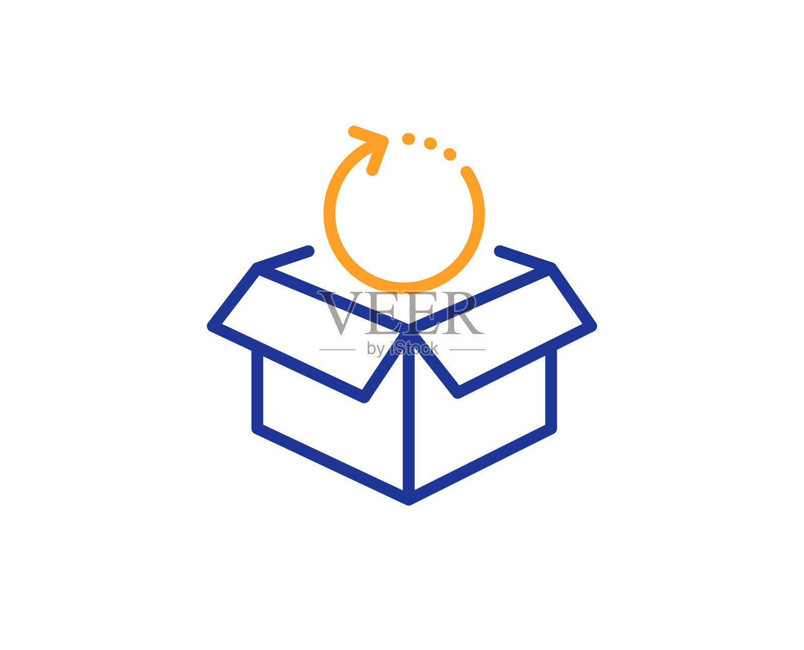 退货包裹线图标快递包裹标志设计元素图片