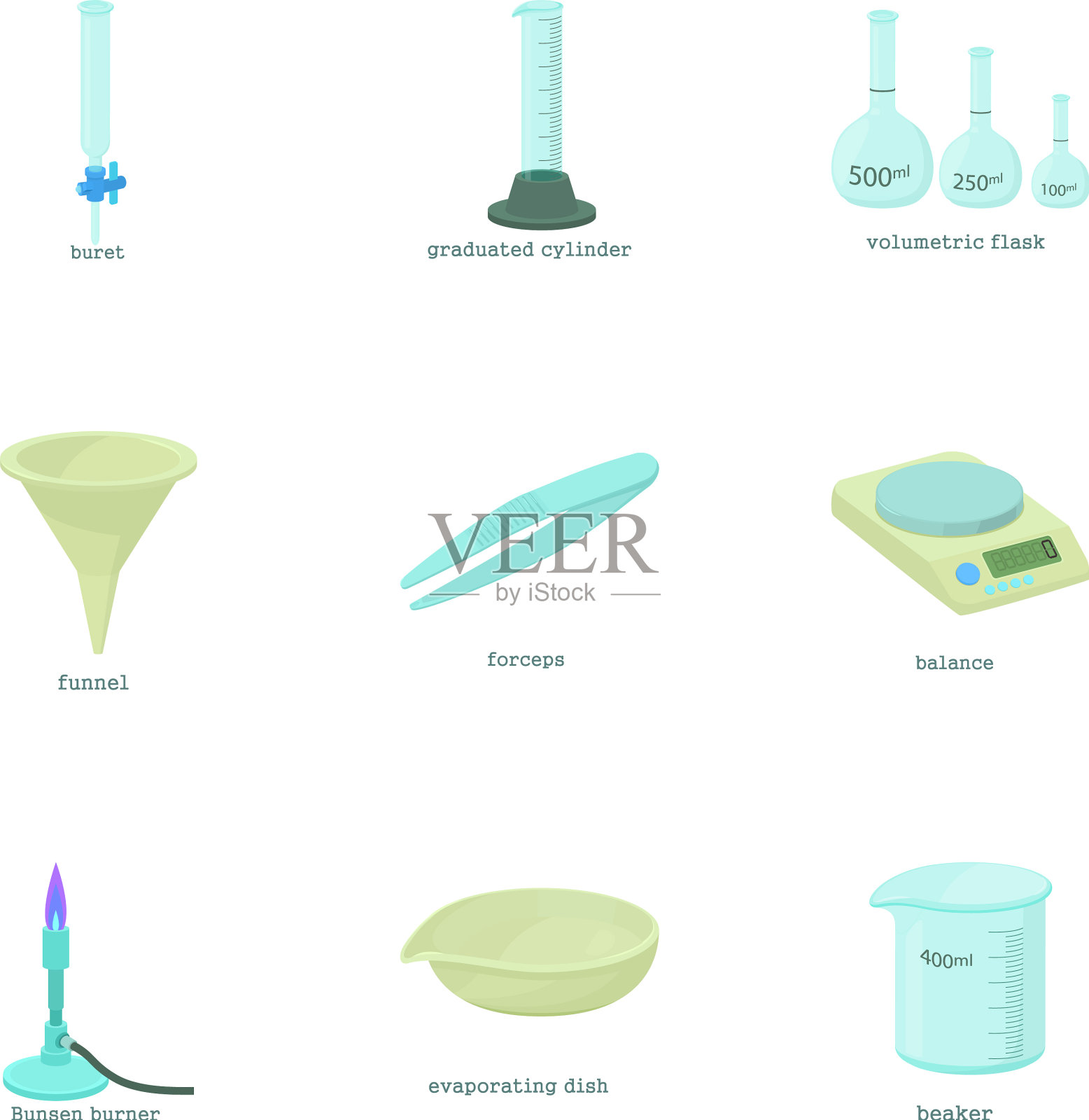 医疗设备图标设置卡通风格图标素材
