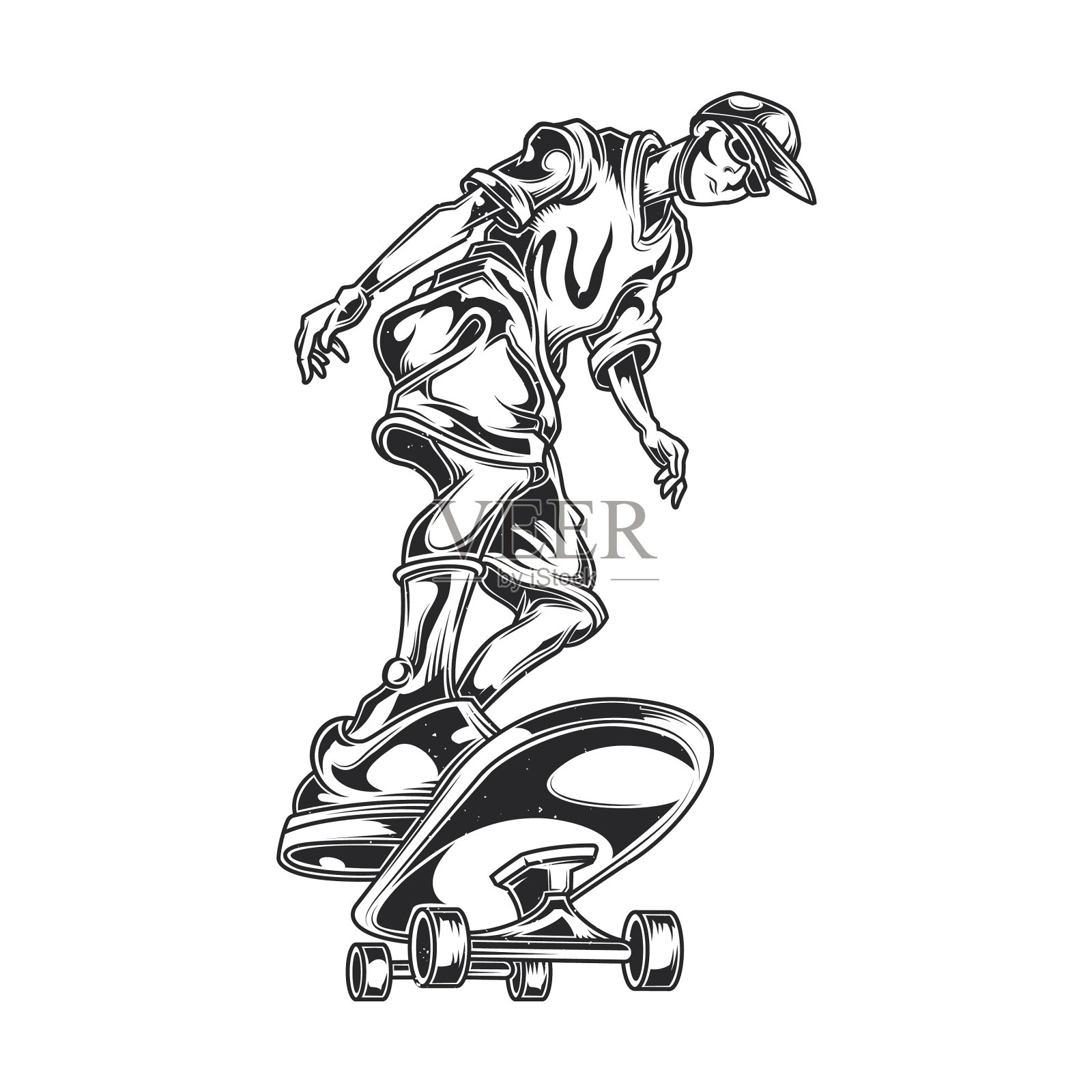 滑板上的男人设计元素图片
