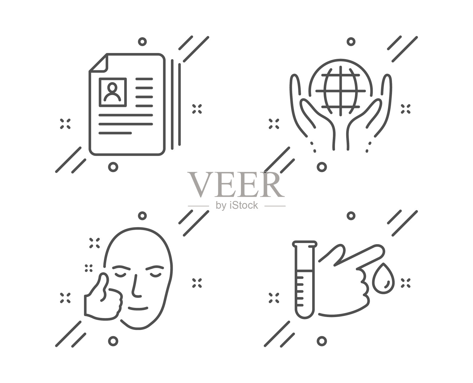 有机检测健康面部和简历图标素材