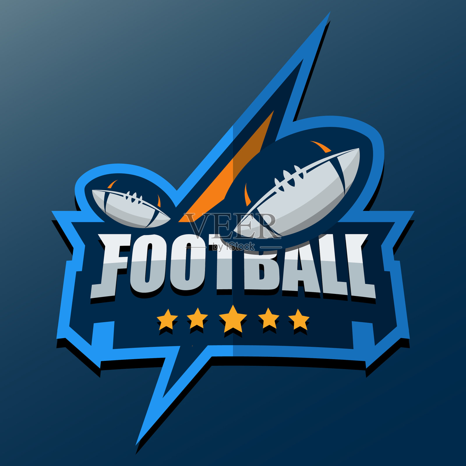 美式足球标志模板大学标志插画图片素材