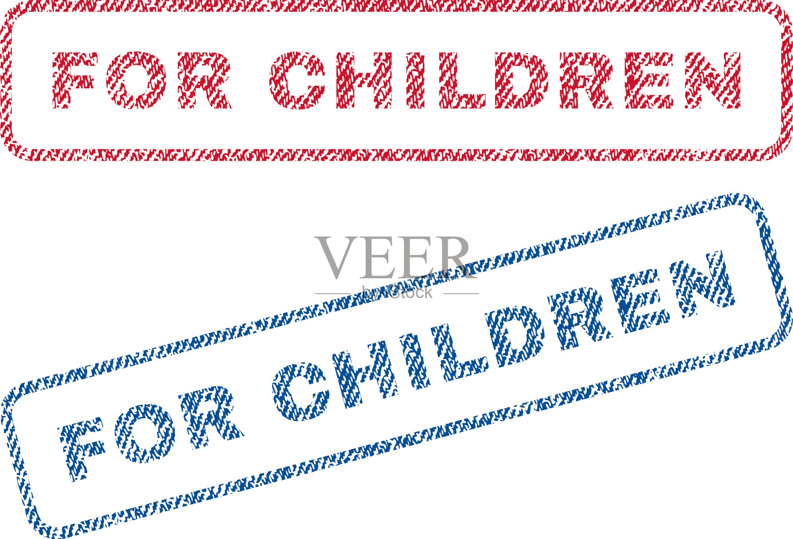 儿童纺织邮票插画图片素材