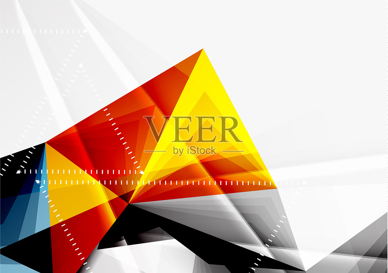 低多边形风格3d三角形线插画图片素材