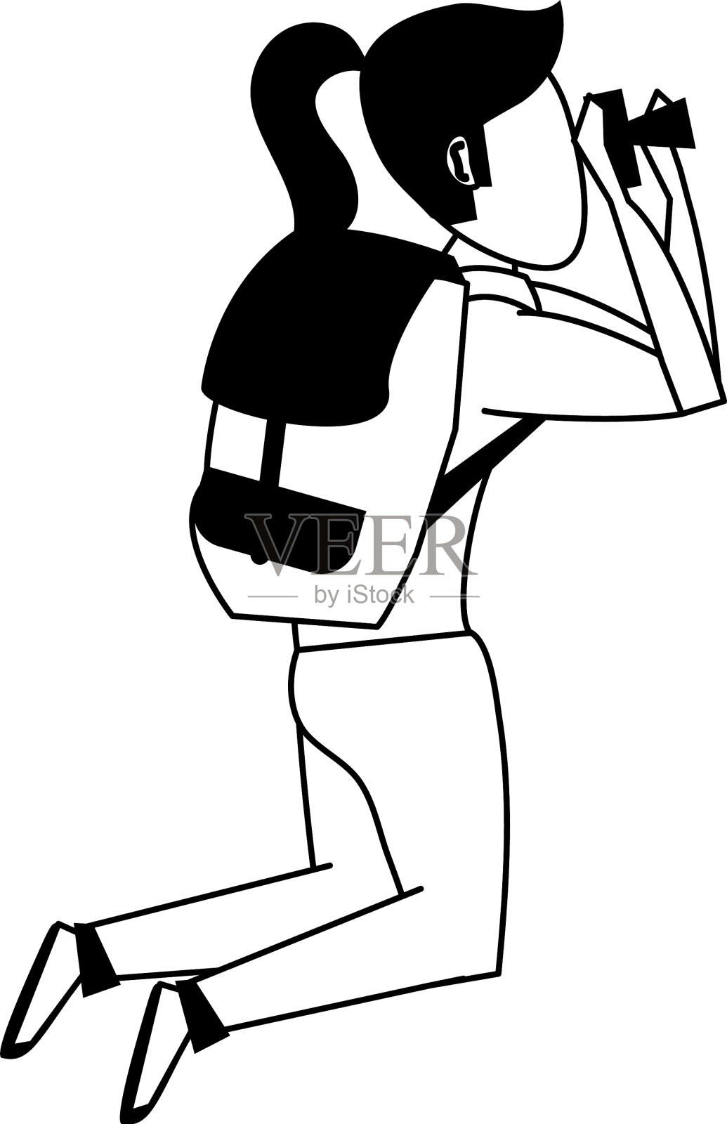 女游客与背包头像形象插画图片素材