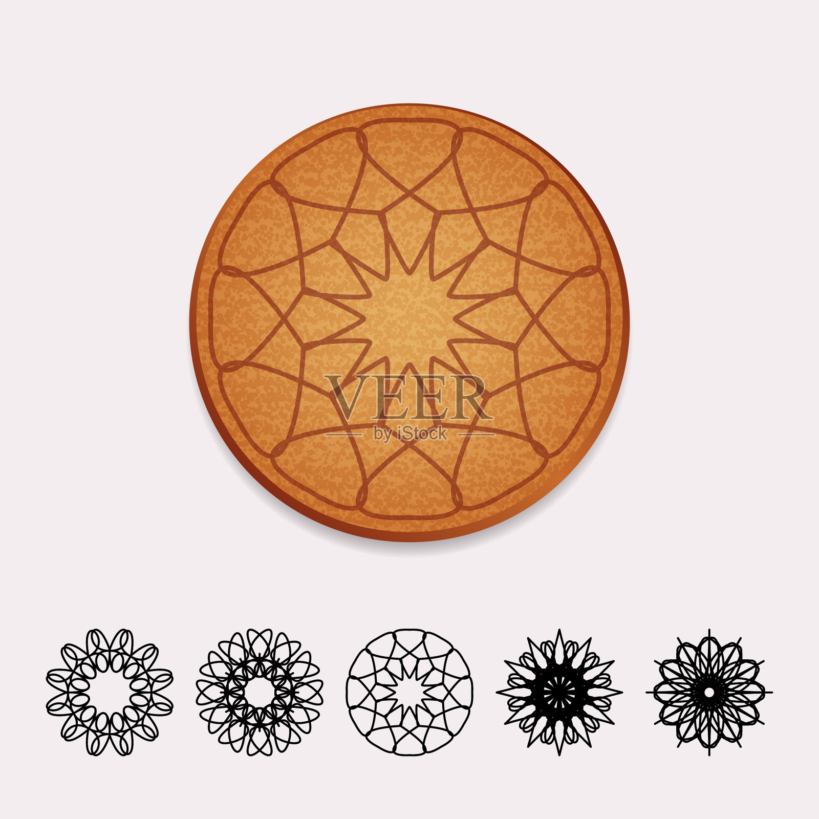 装饰软木啤酒杯垫插画图片素材