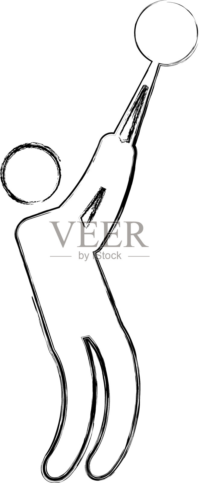 运动员练习投掷子弹的剪影设计元素图片