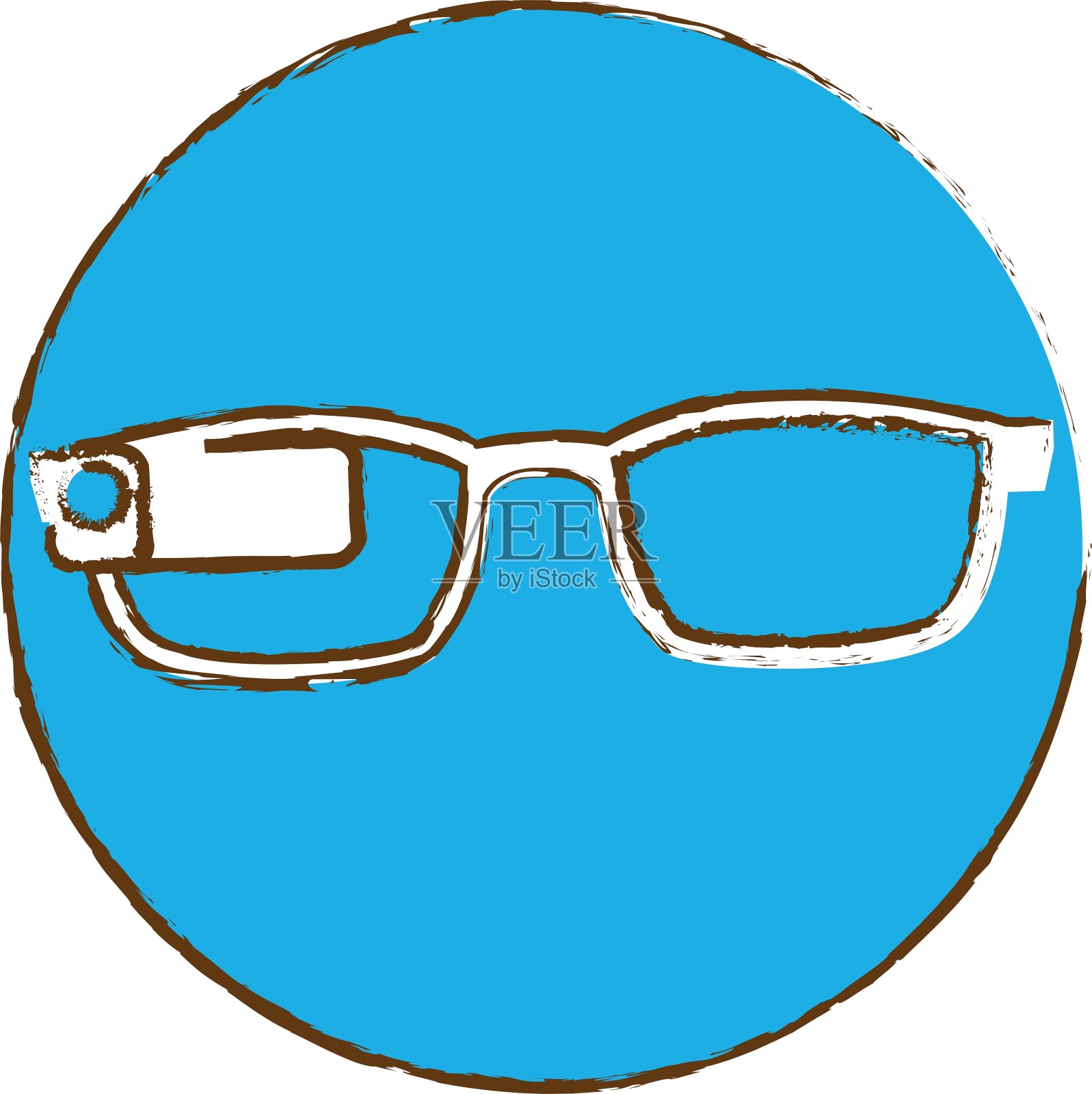 智能眼镜图标形象插画图片素材