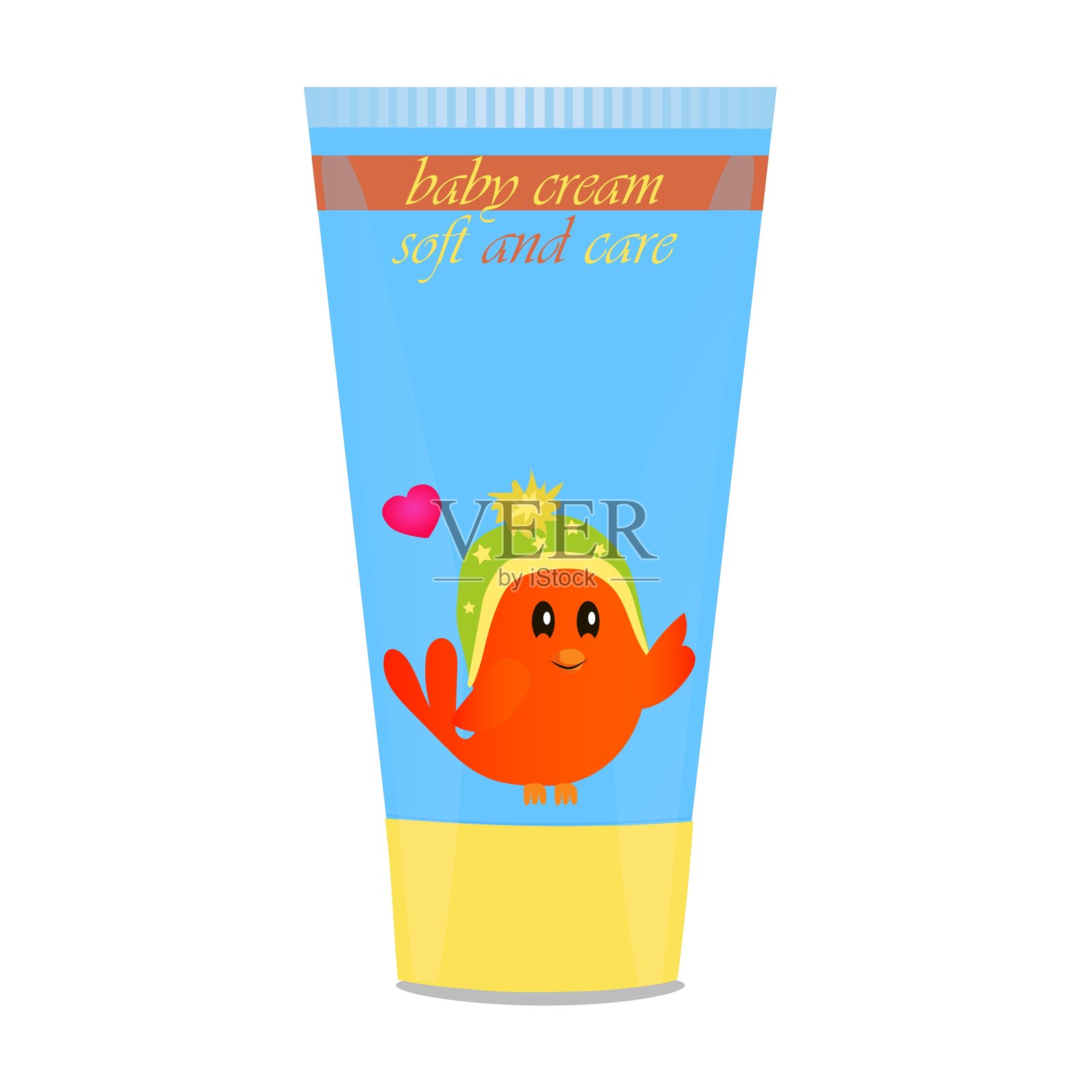 婴儿乳霜管与儿童设计插画图片素材