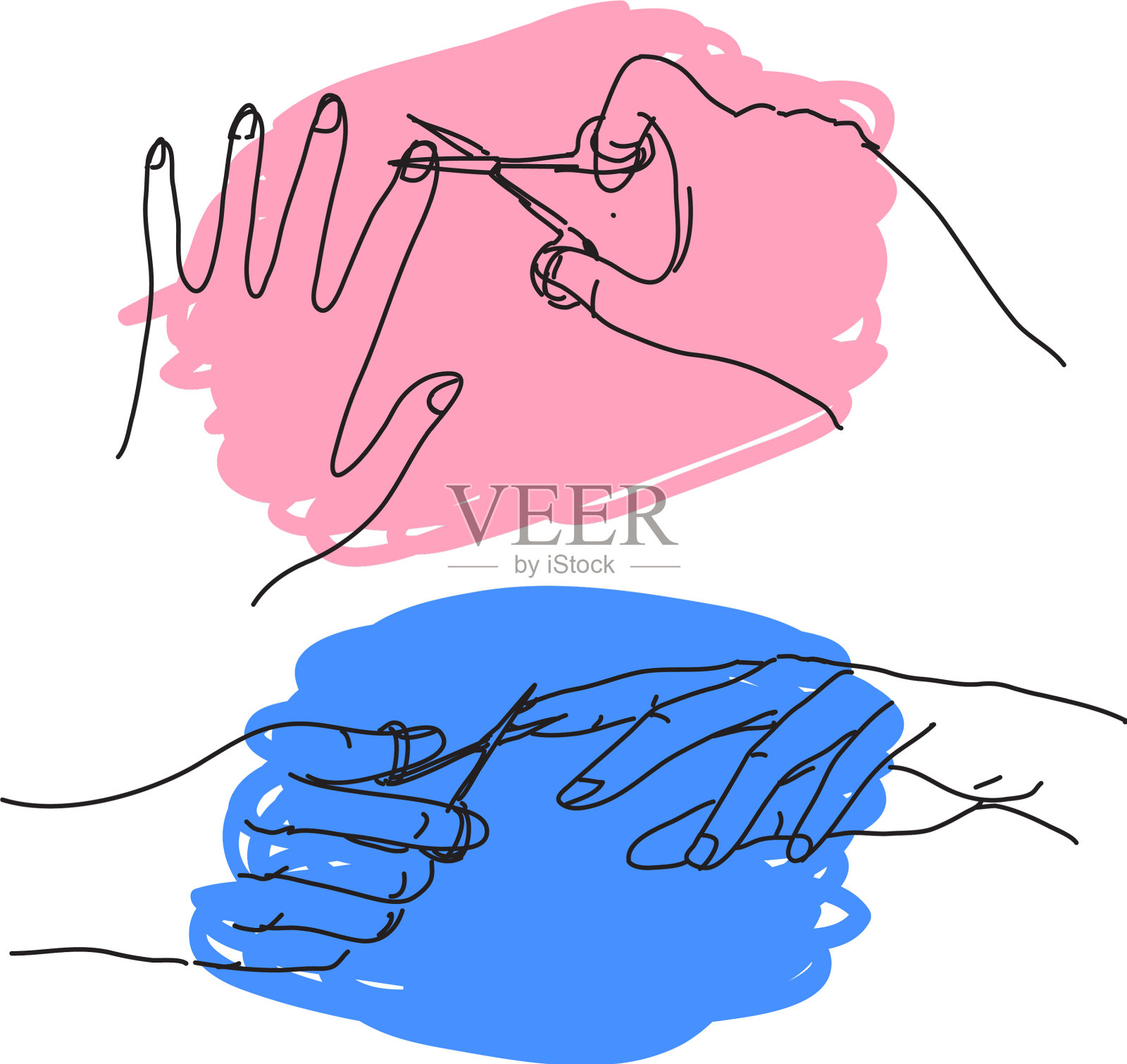 剪指甲插画图片素材