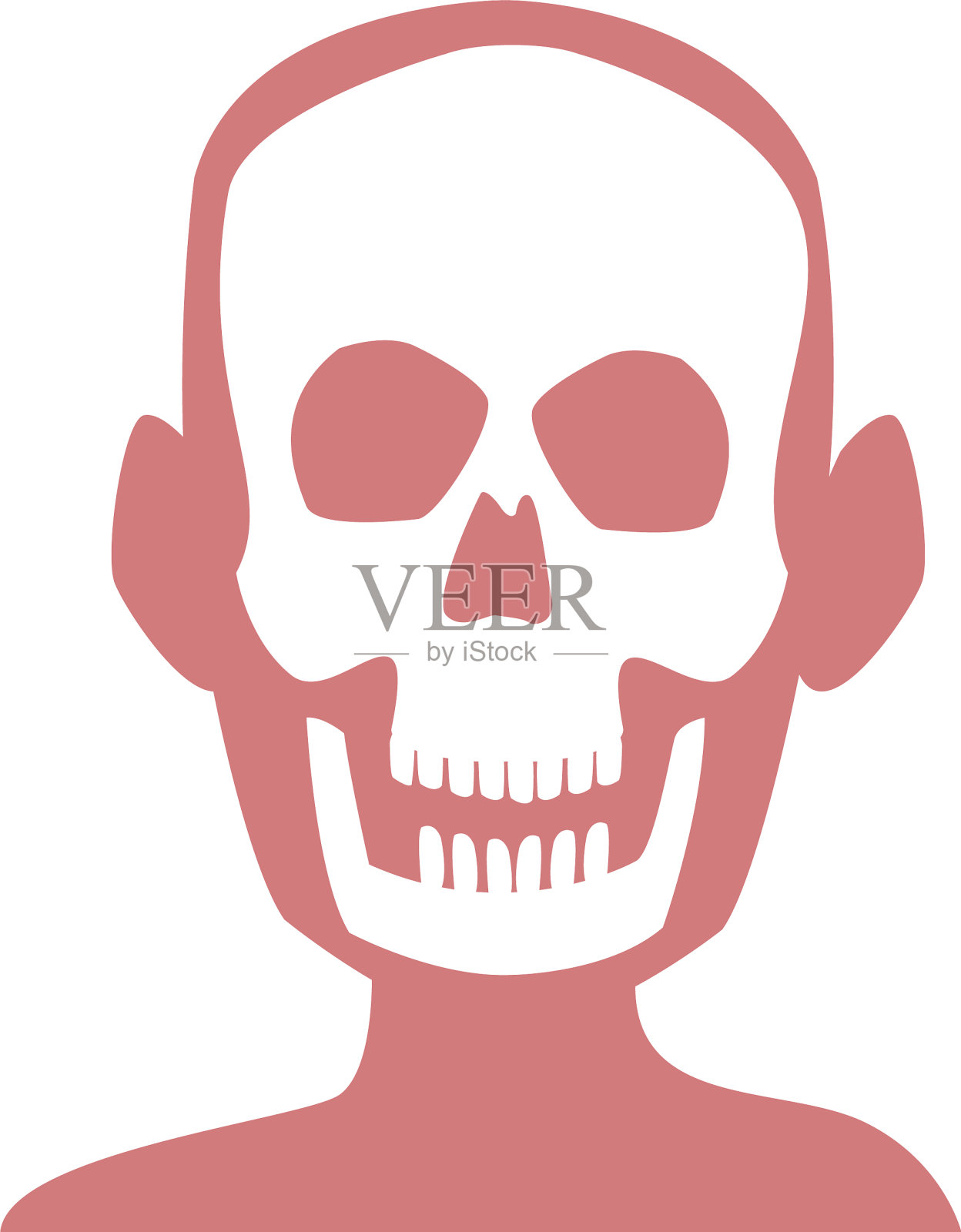 人体颅骨骨骼x射线医学检验插画图片素材