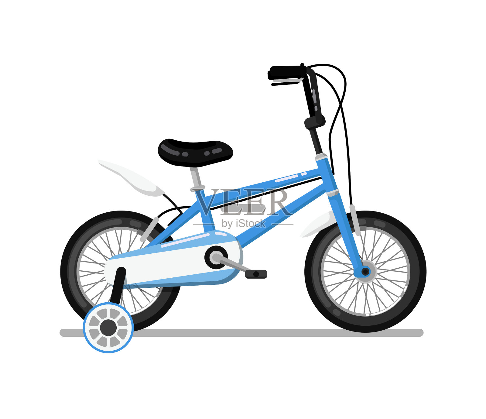经典的儿童自行车孤立图标设计元素图片