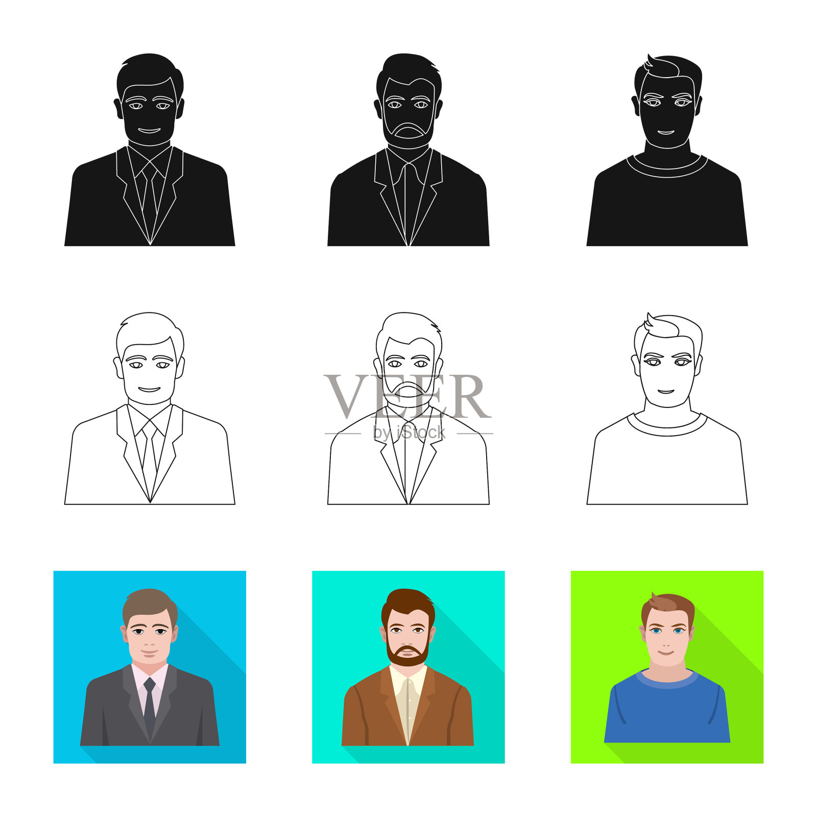 设计发型和职业标志插画图片素材