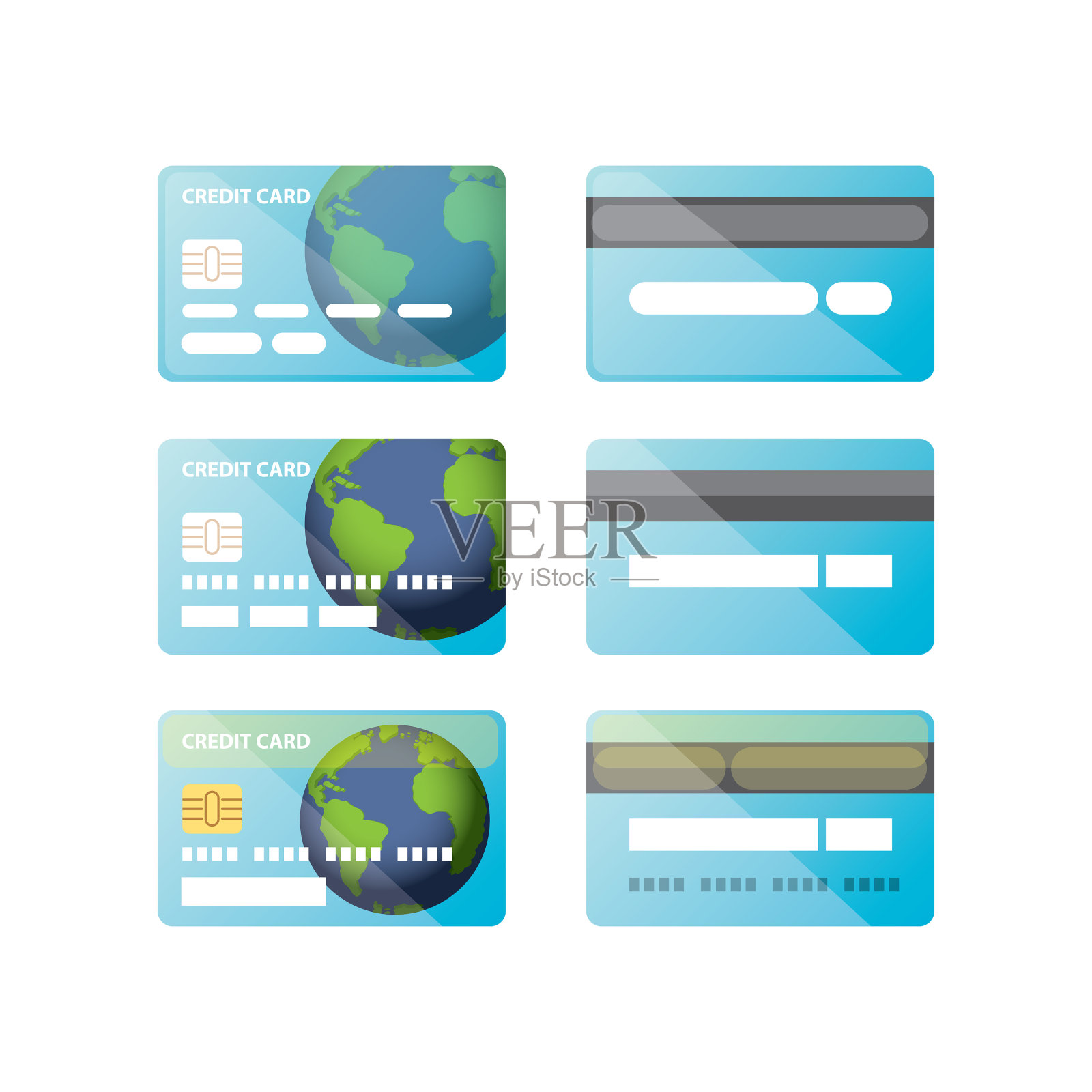 信用卡图标设置隔离图标素材