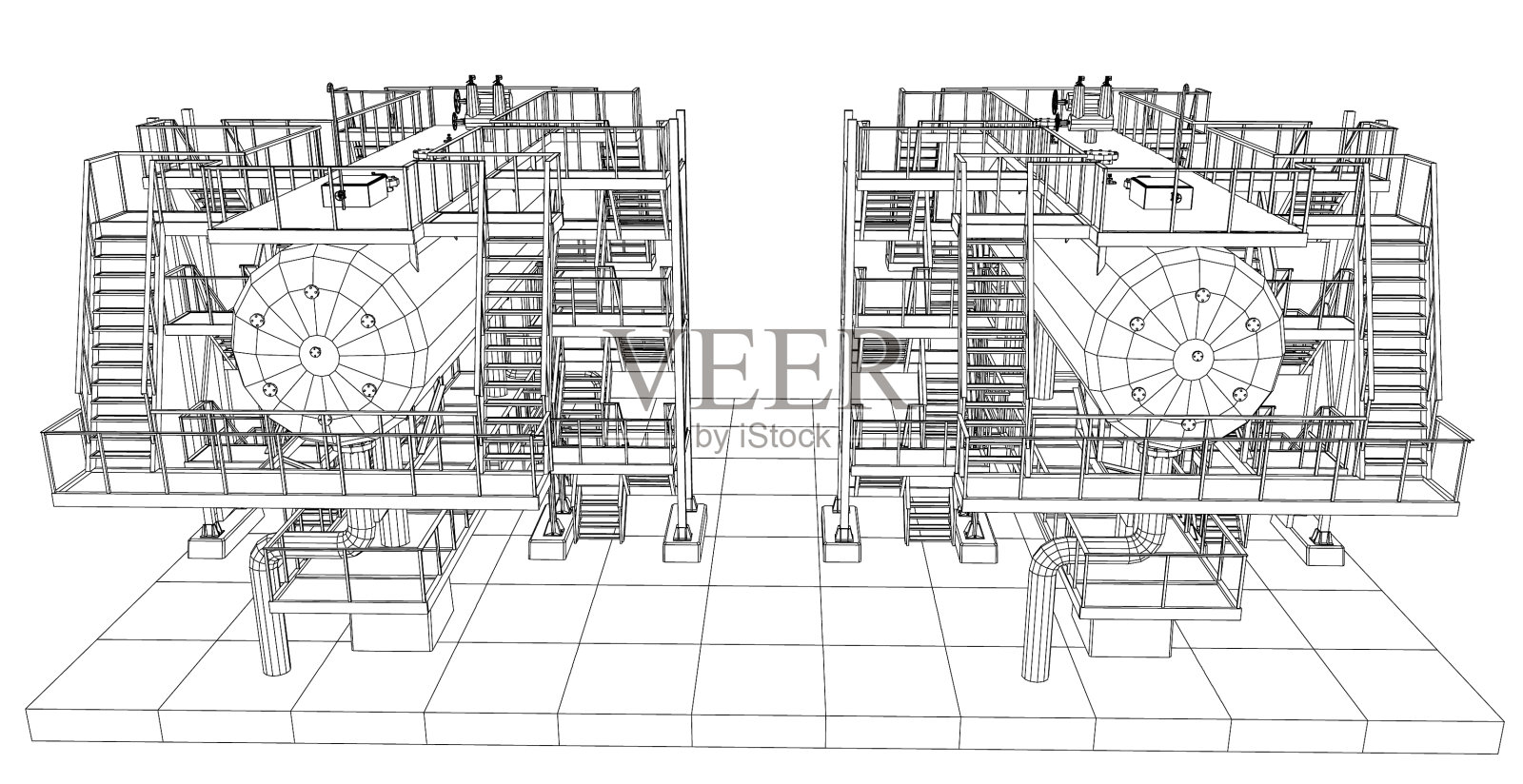 石油和天然气工业设备设计元素图片