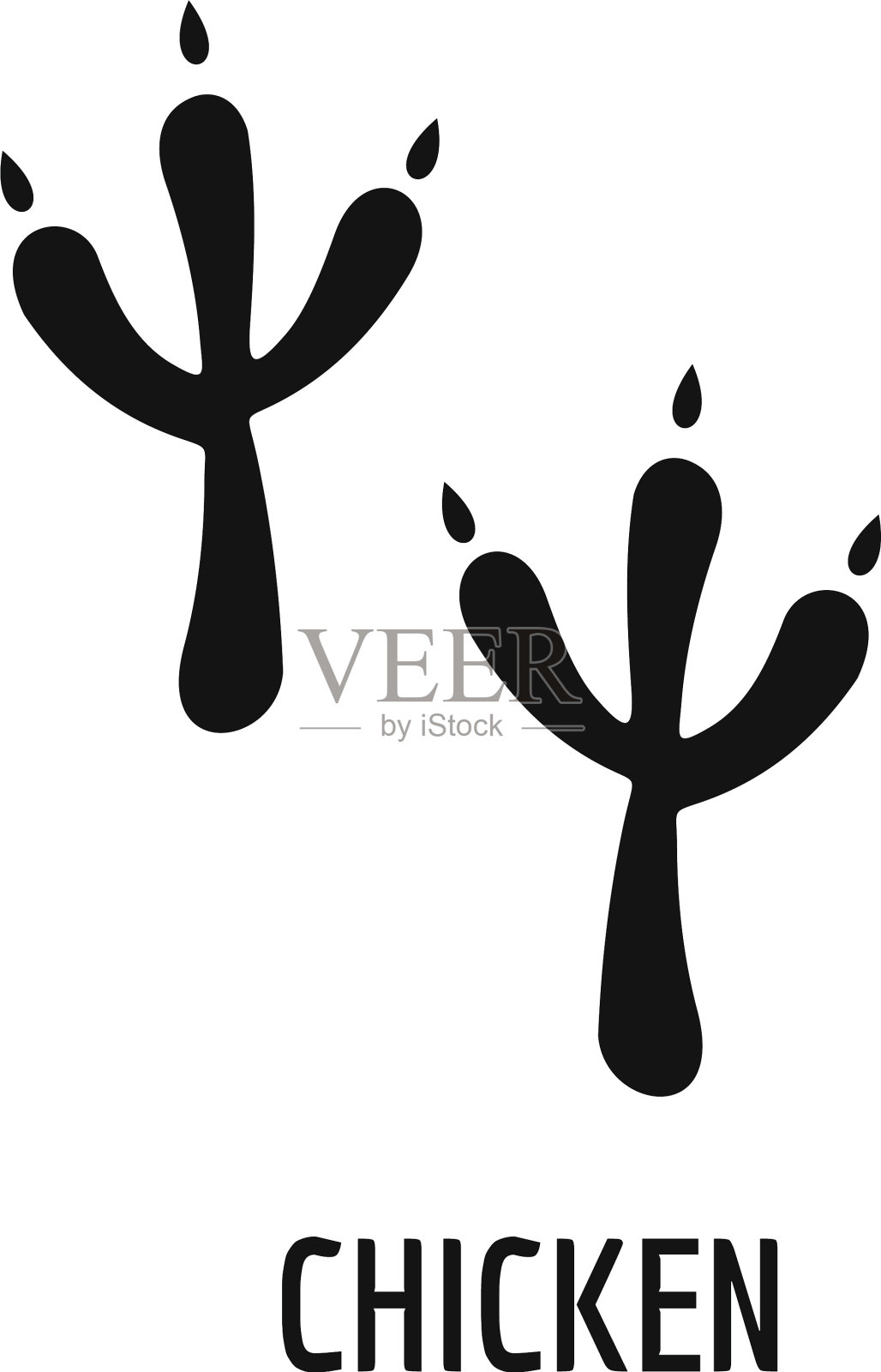 鸡步图标风格简单插画图片素材