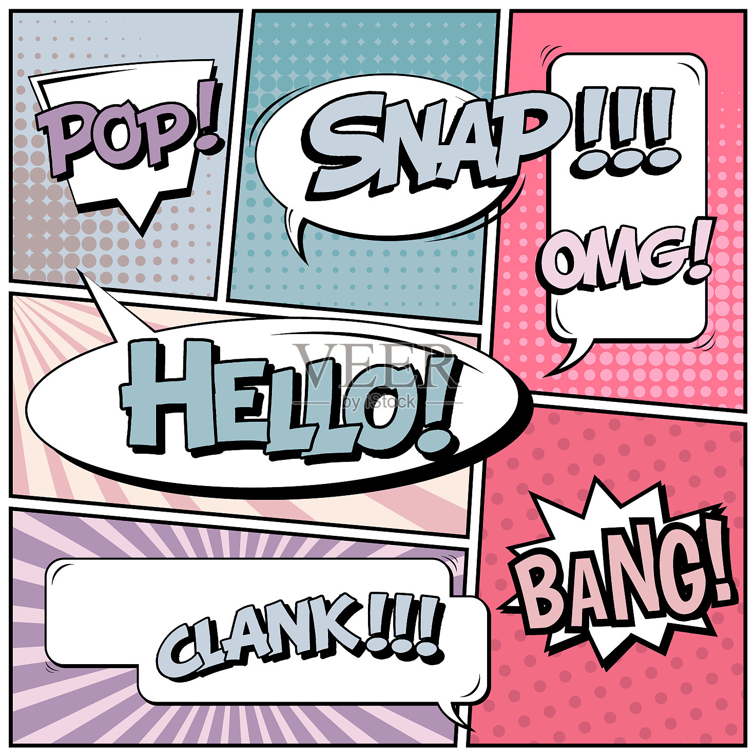 抽象创意概念漫画波普艺术设计元素图片