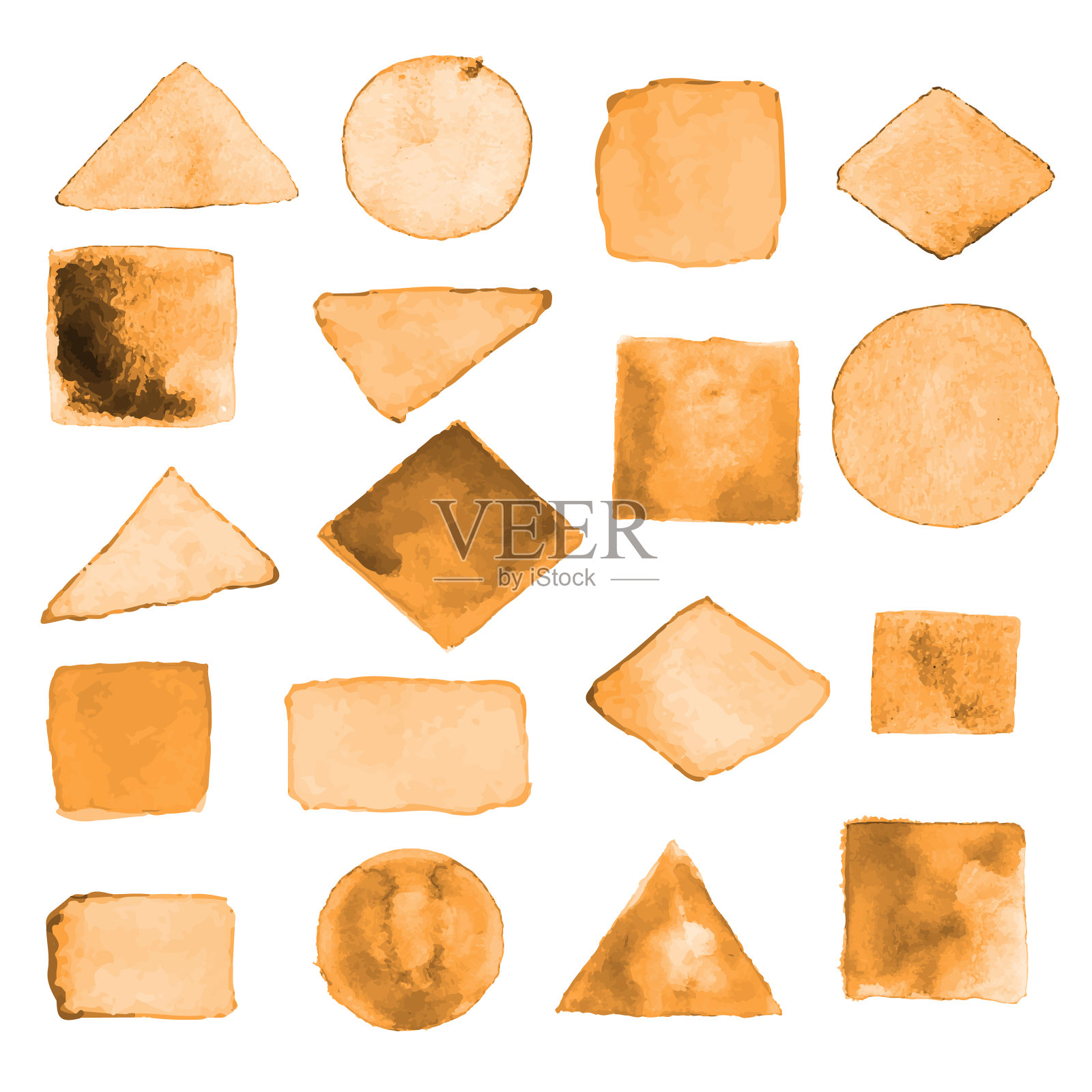 水彩几何设计元素12插画图片素材