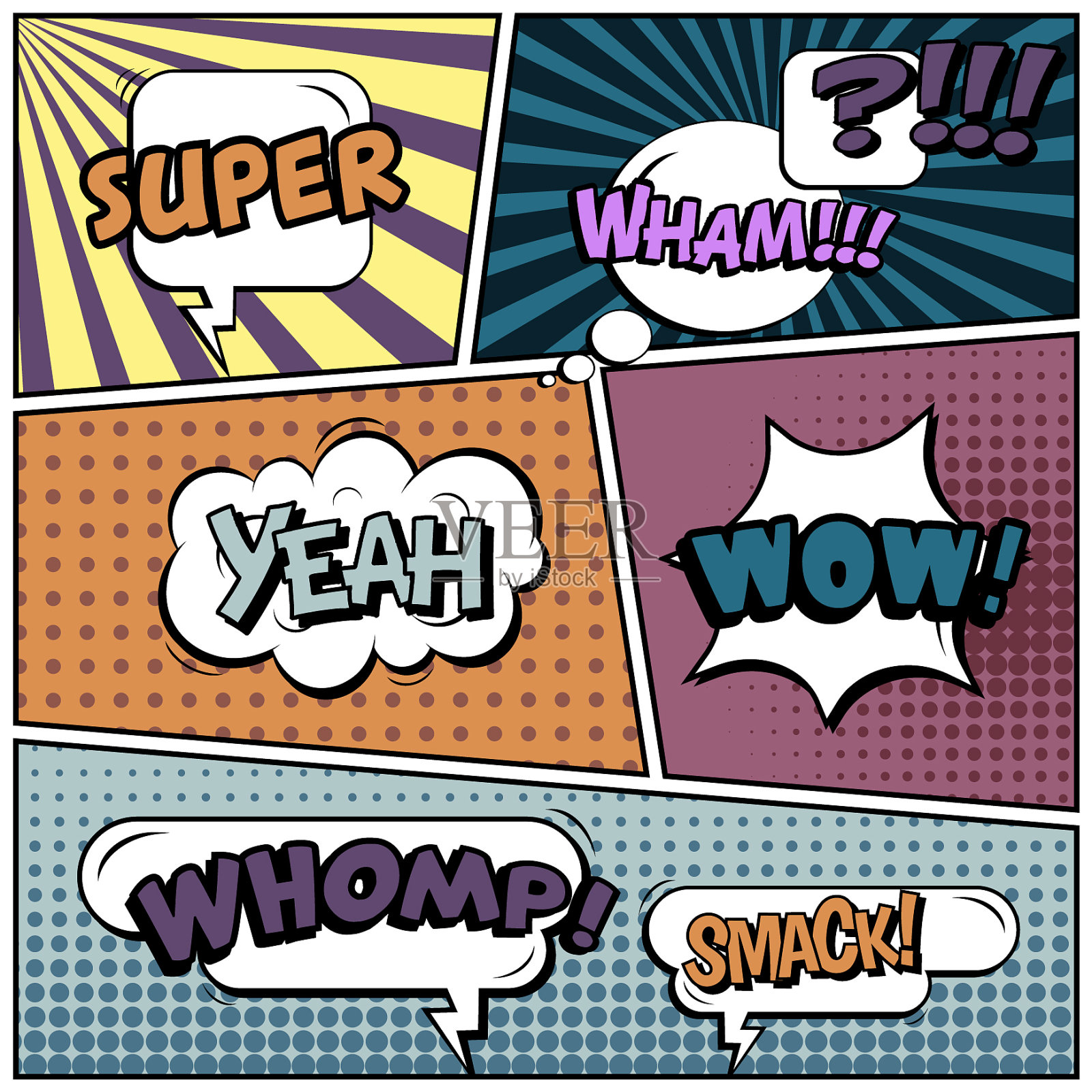 抽象创意概念漫画波普艺术设计元素图片