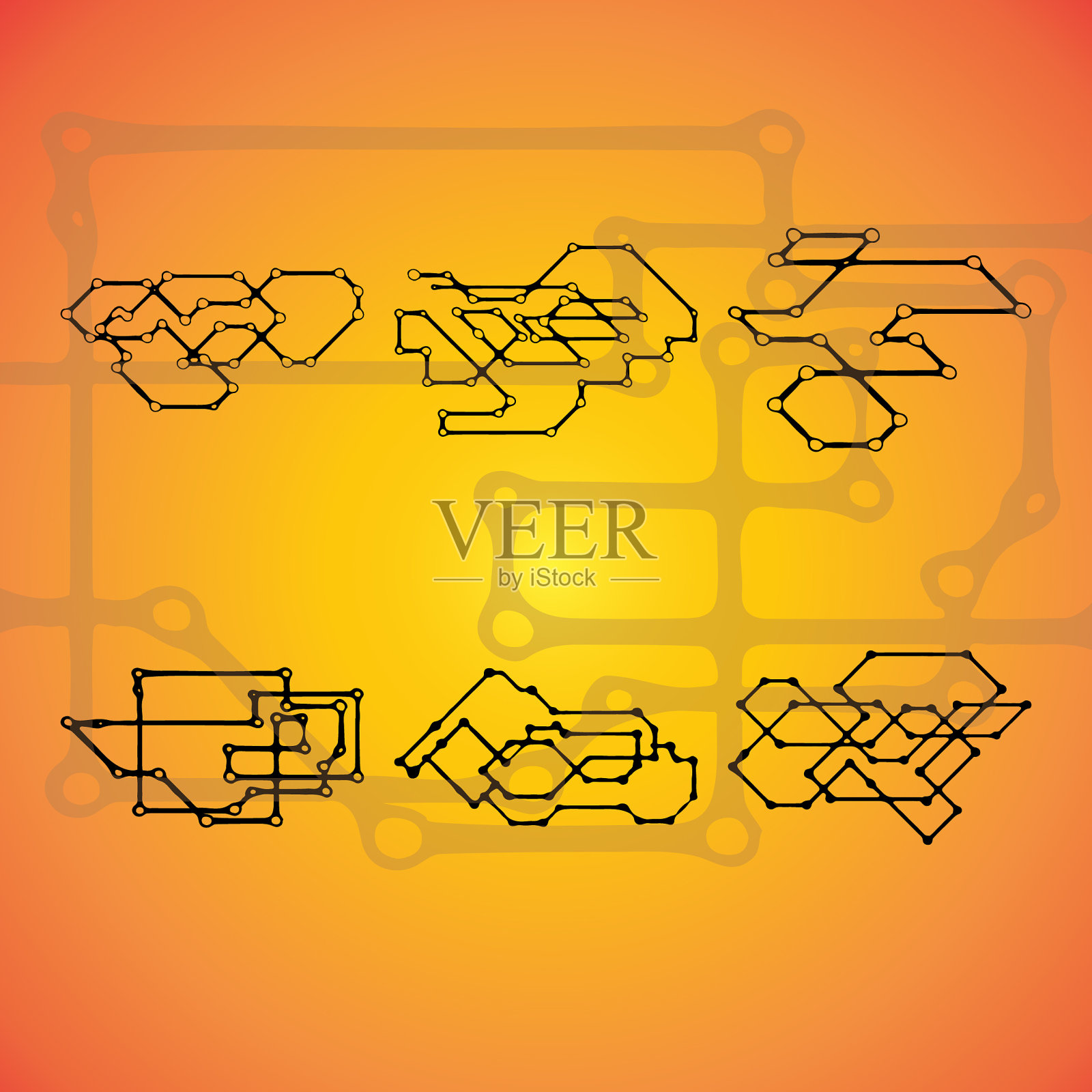 6套机械工程方案插画图片素材