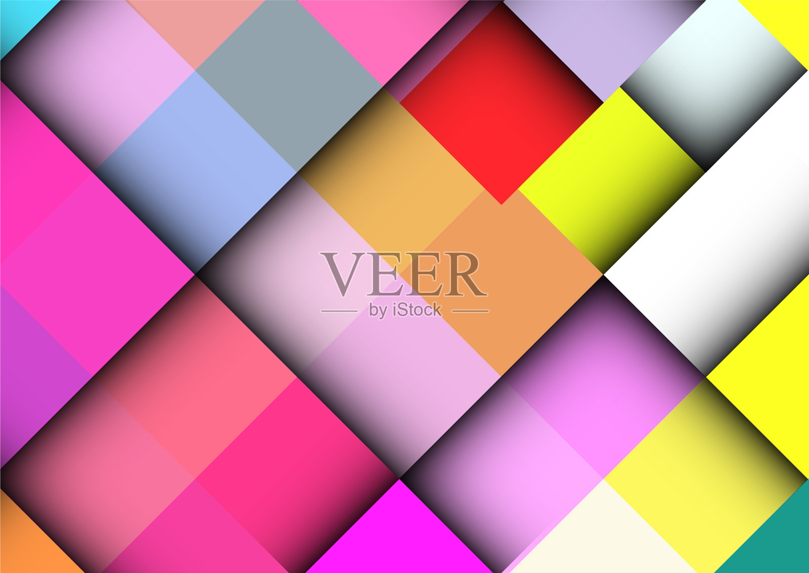 抽象的彩色背景与方形框架插画图片素材