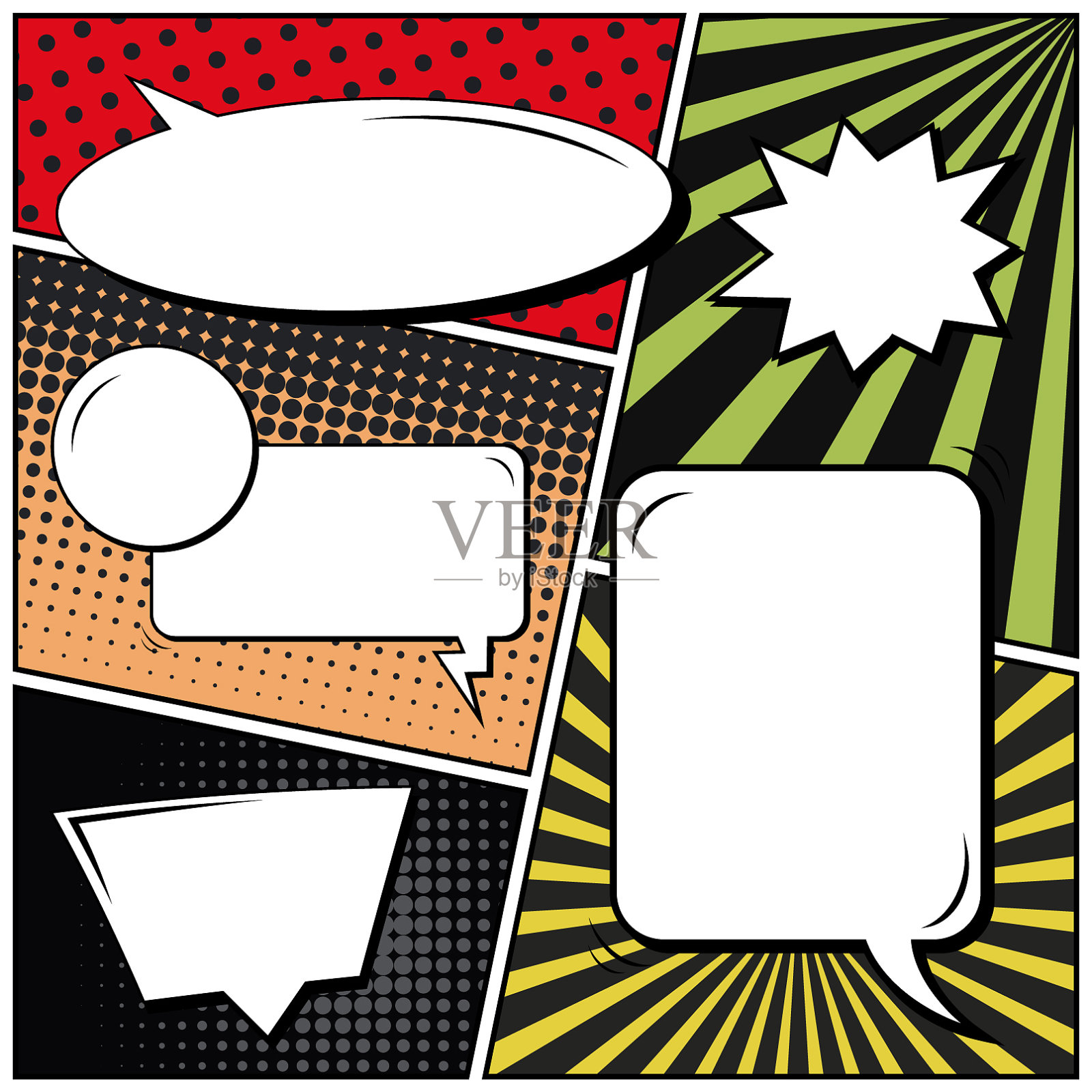 抽象创意概念漫画波普艺术插画图片素材