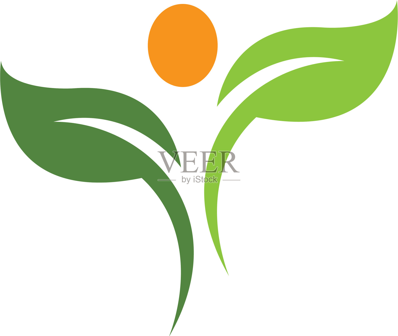 绿叶标志设计元素图片