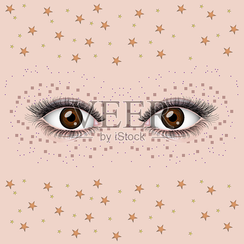 美丽的女性眼睛插画图片素材