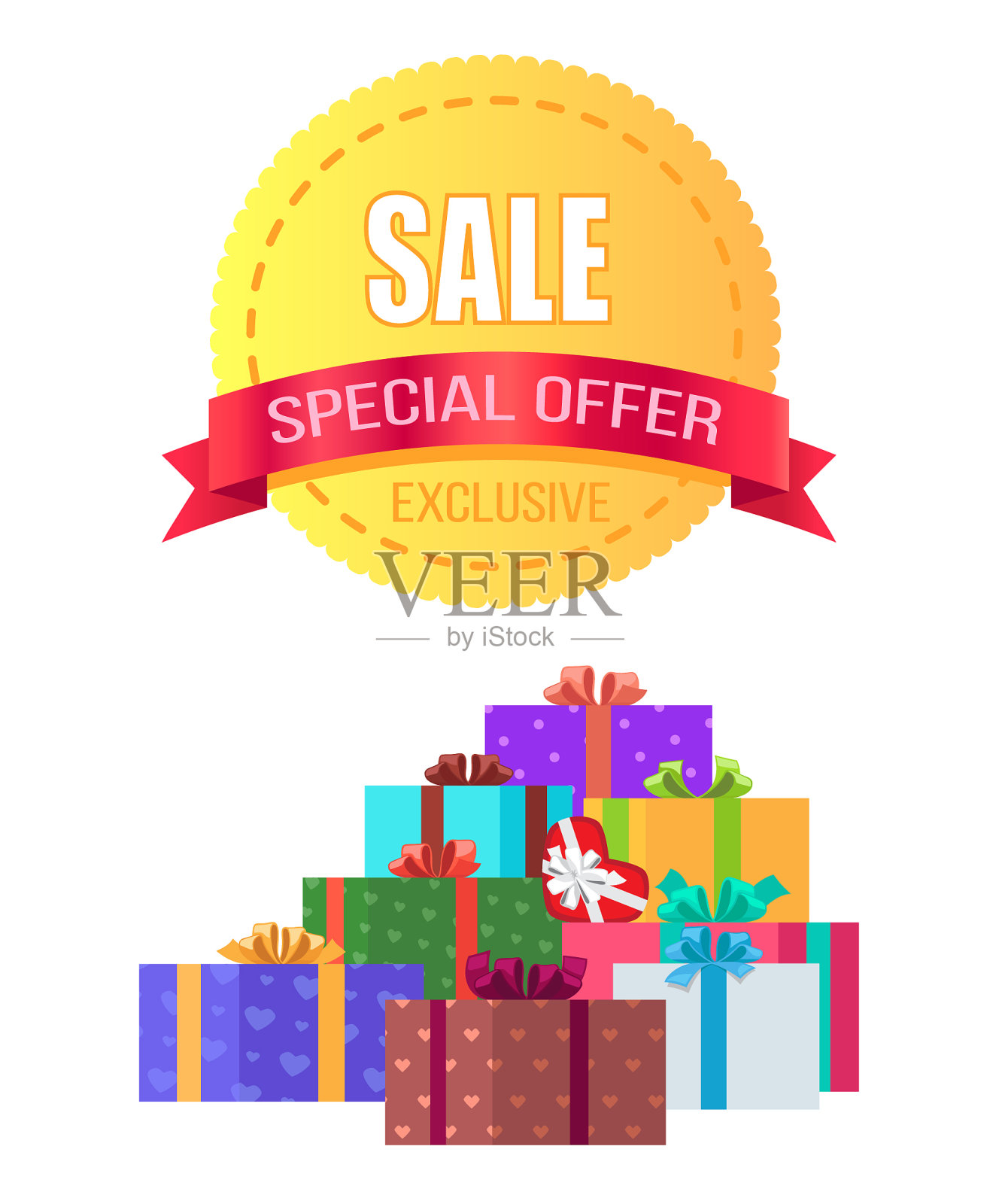 独家特惠圆形徽章礼盒设计元素图片