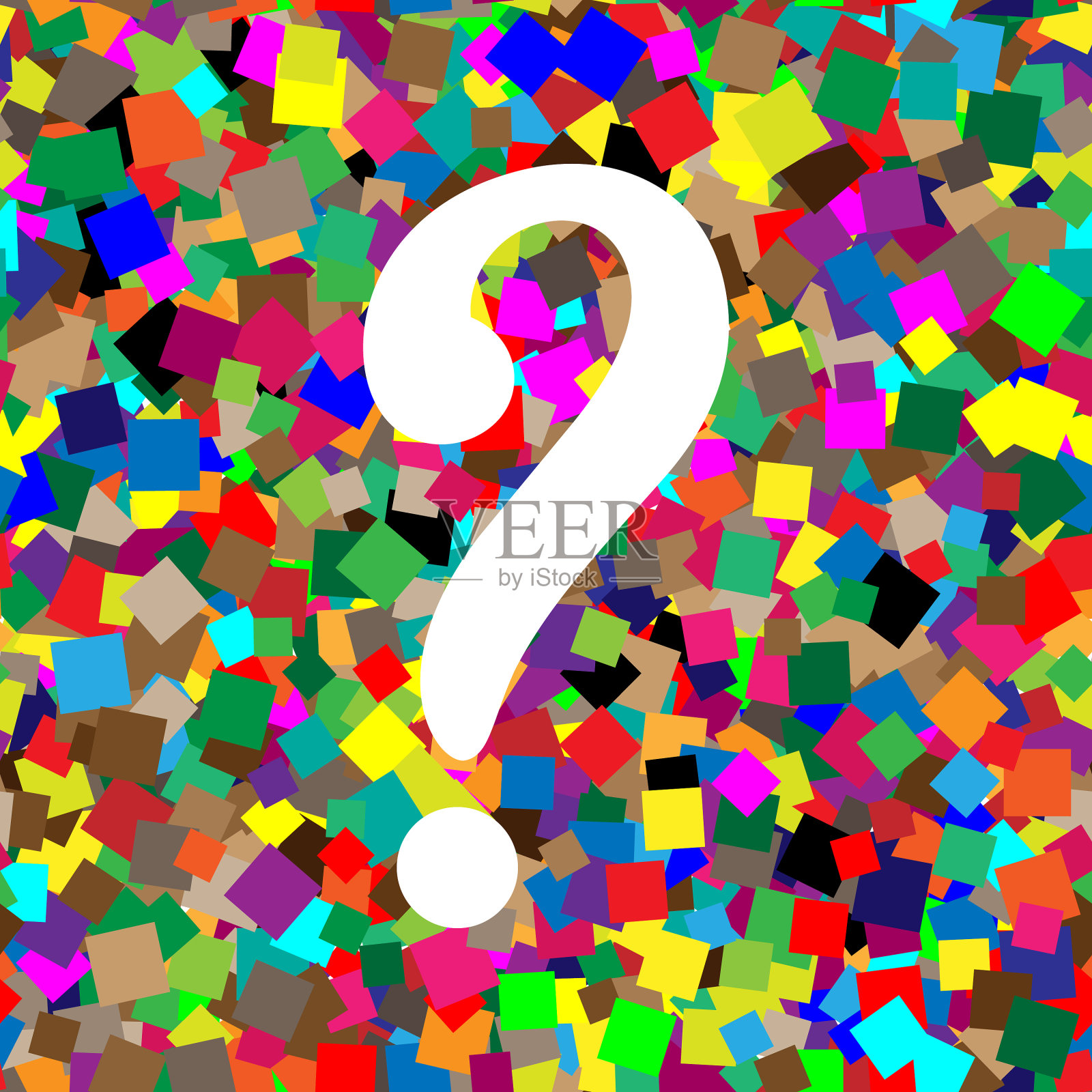 问号符号上白色图标上五颜六色插画图片素材