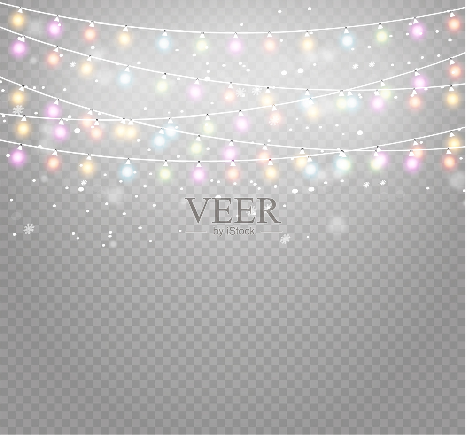 圣诞灯灯插画图片素材