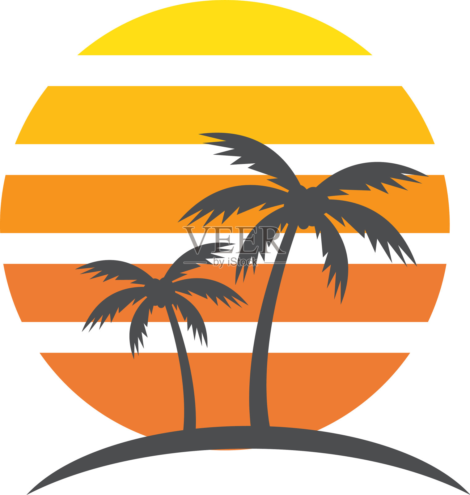 棕榈树夏季标志模板设计元素图片