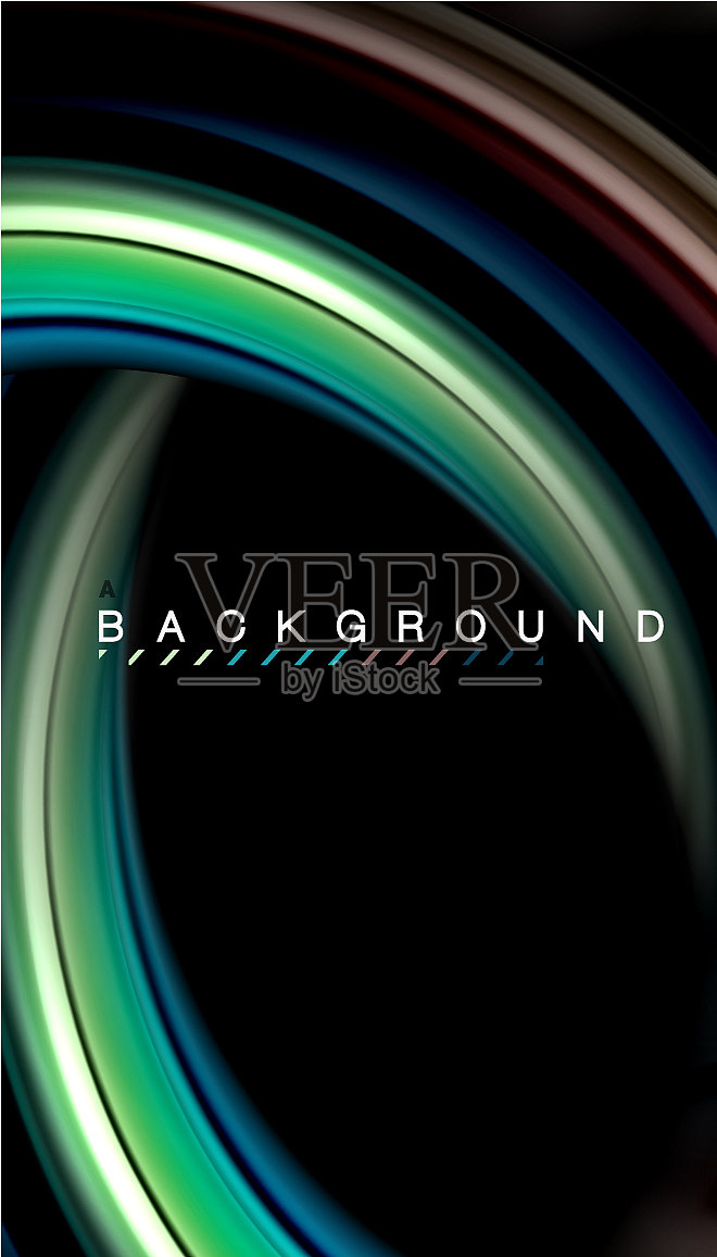 抽象波浪线条流体彩虹风格的颜色设计模板素材